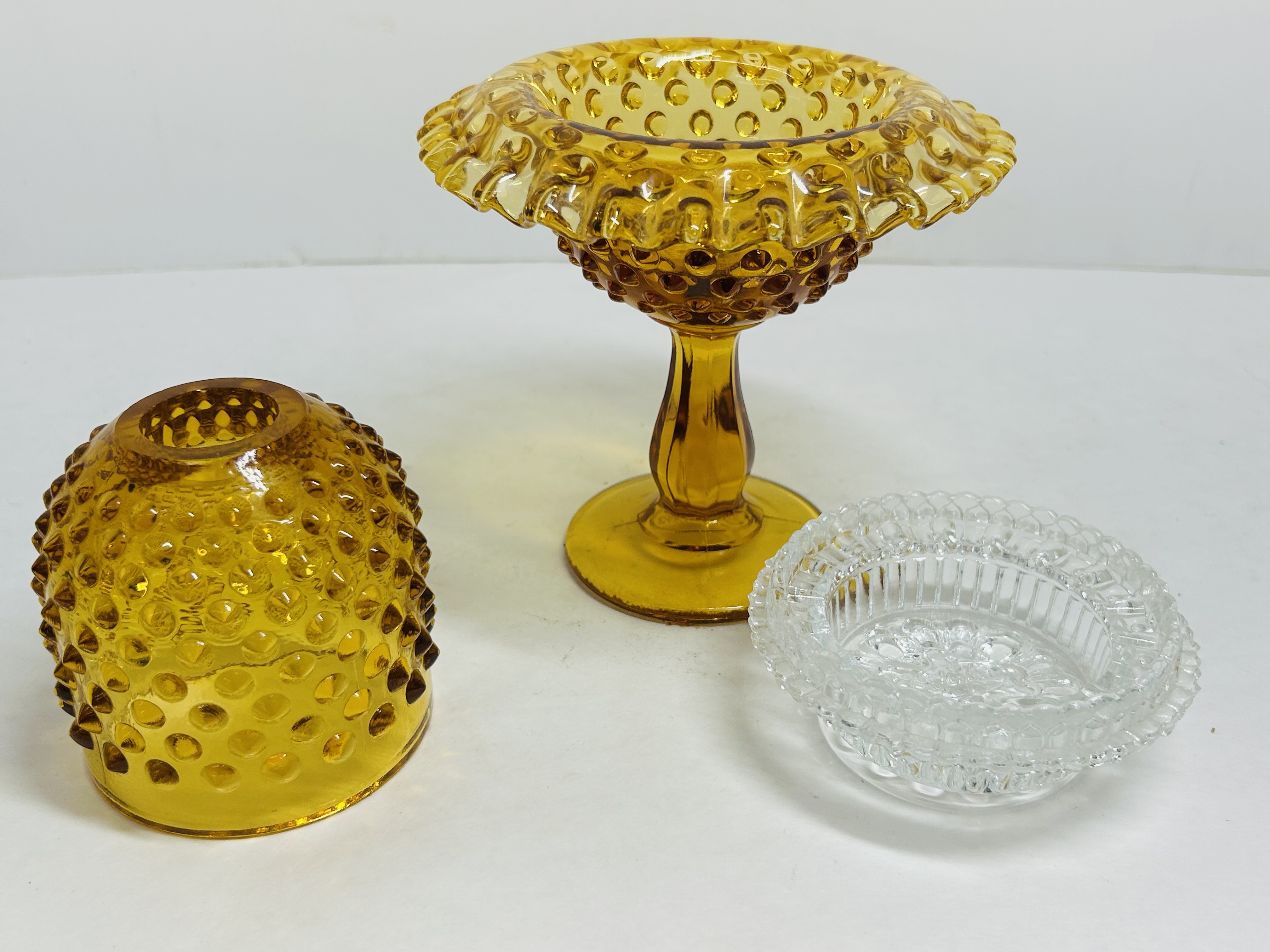 FENTON AMBER GLASS FAIRY LAMP