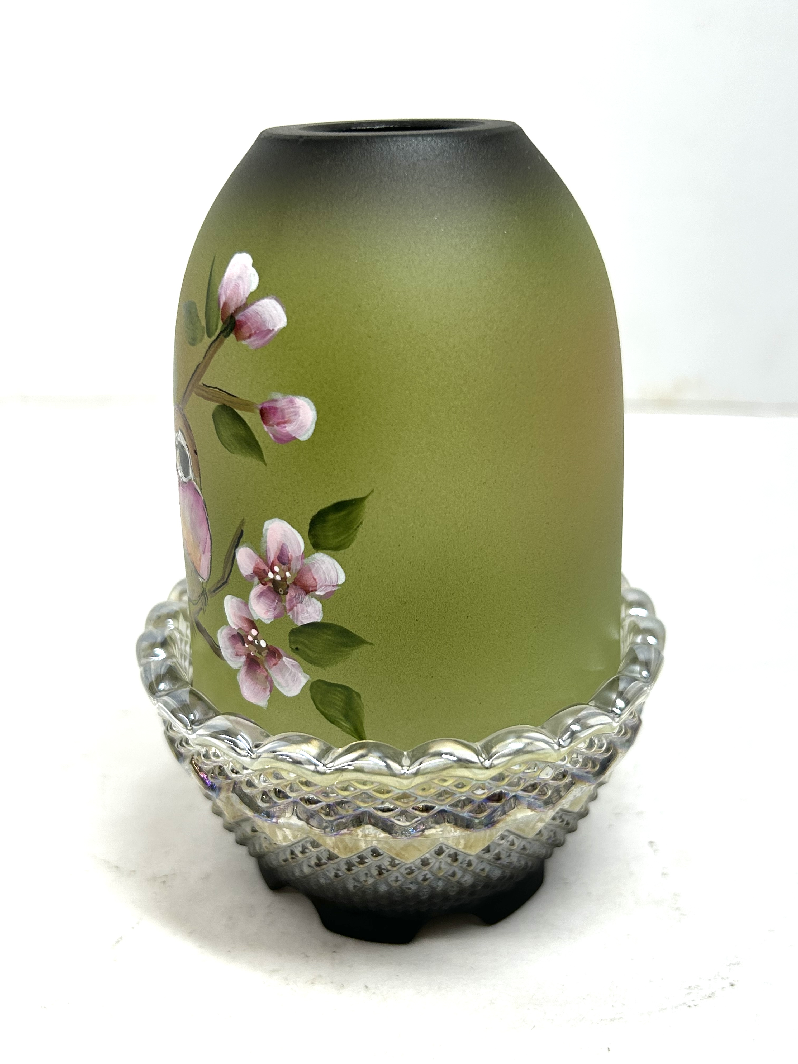 FENTON PAINTED GLASS FAIRY LAMP