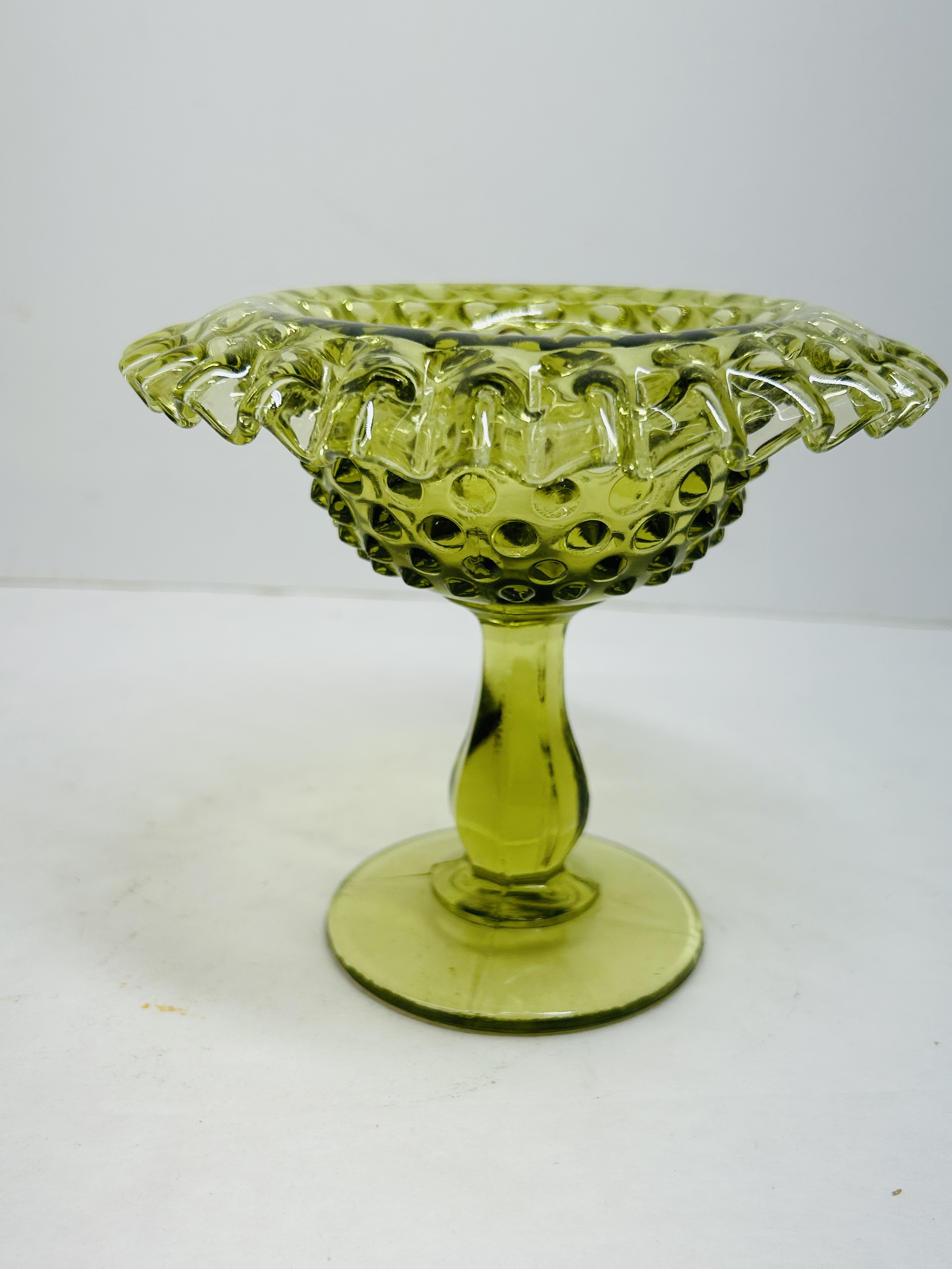 FENTON, TWO ART GLASS COMPOTES, 1970S