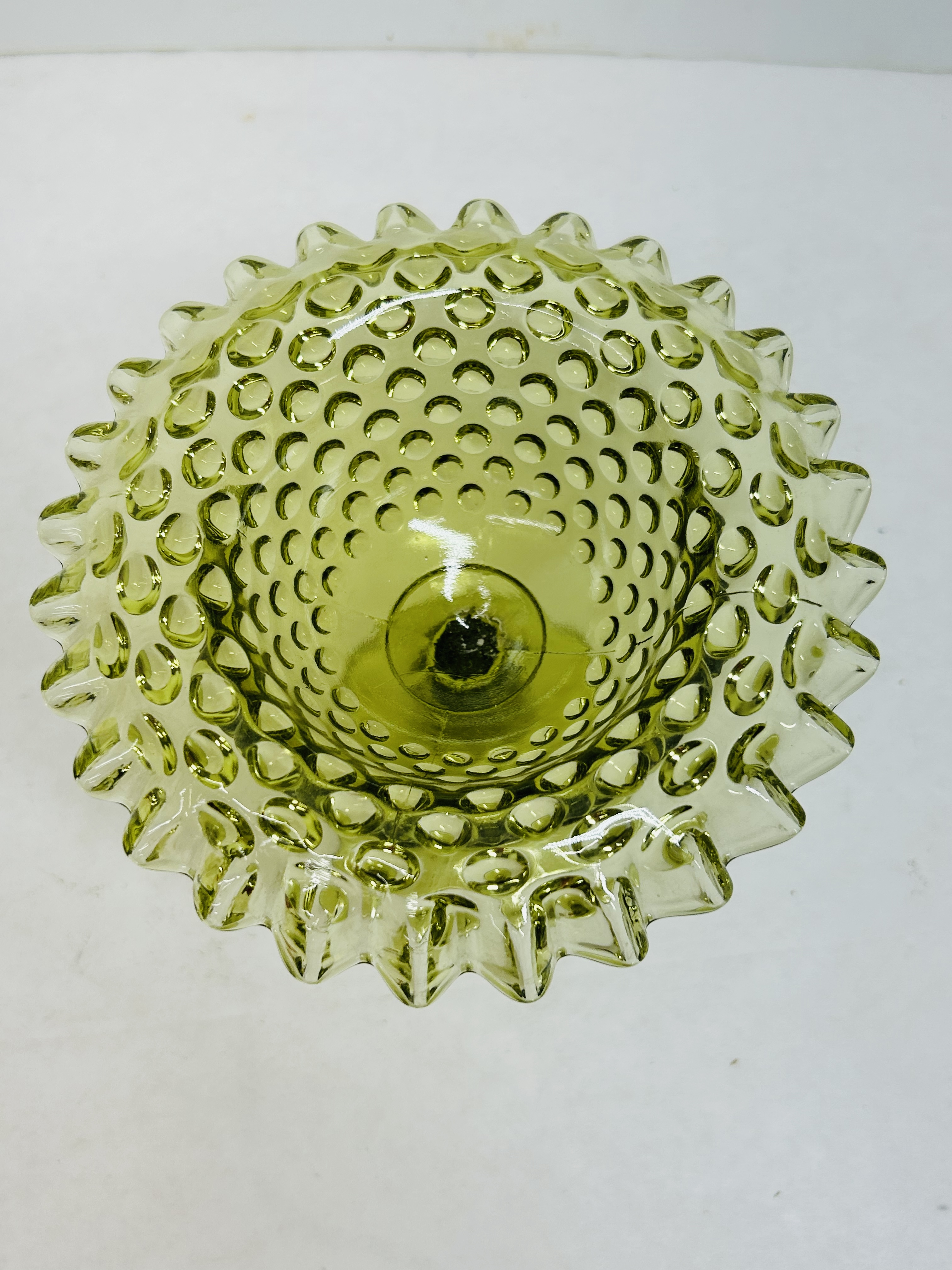 FENTON, TWO ART GLASS COMPOTES, 1970S