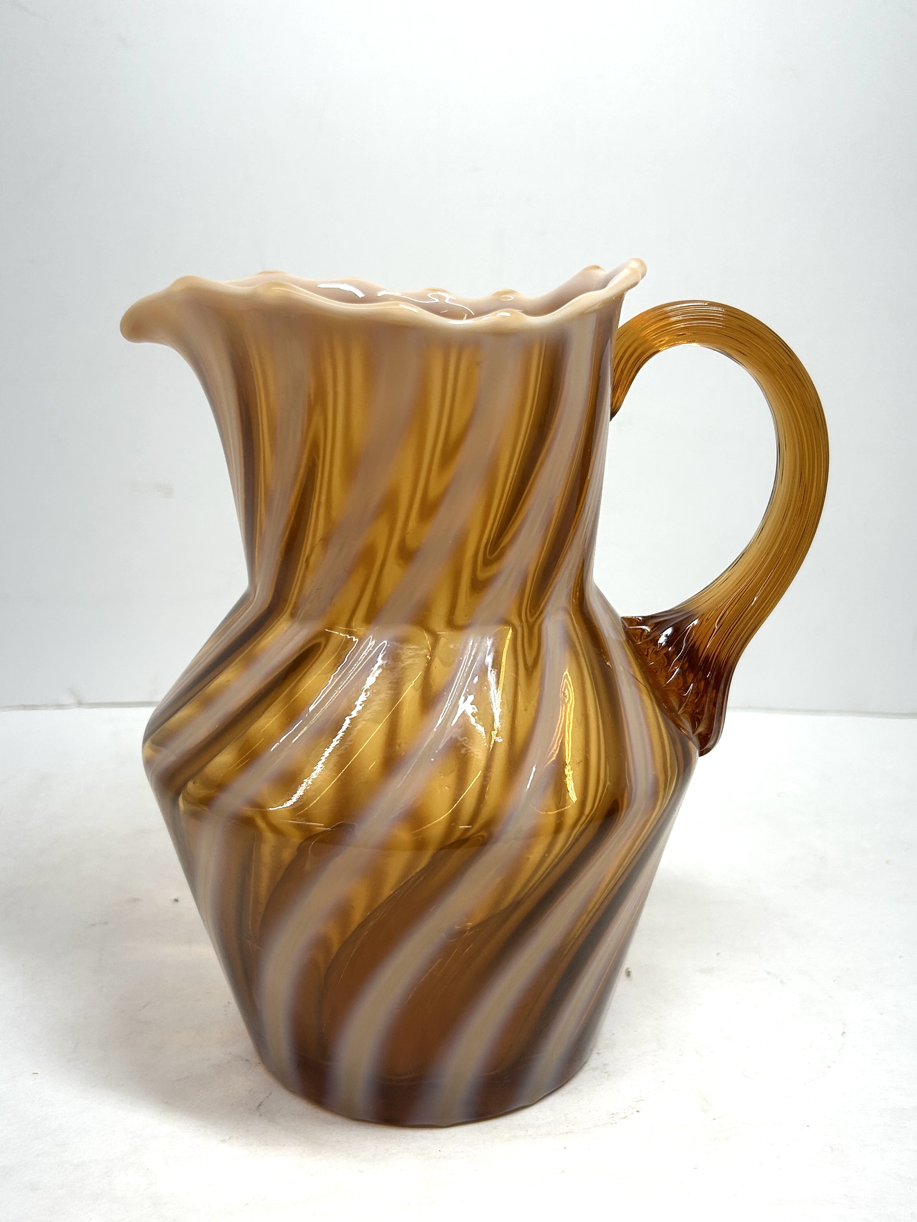 FENTON AUTUMN GOLD OPALESCENT PITCHER