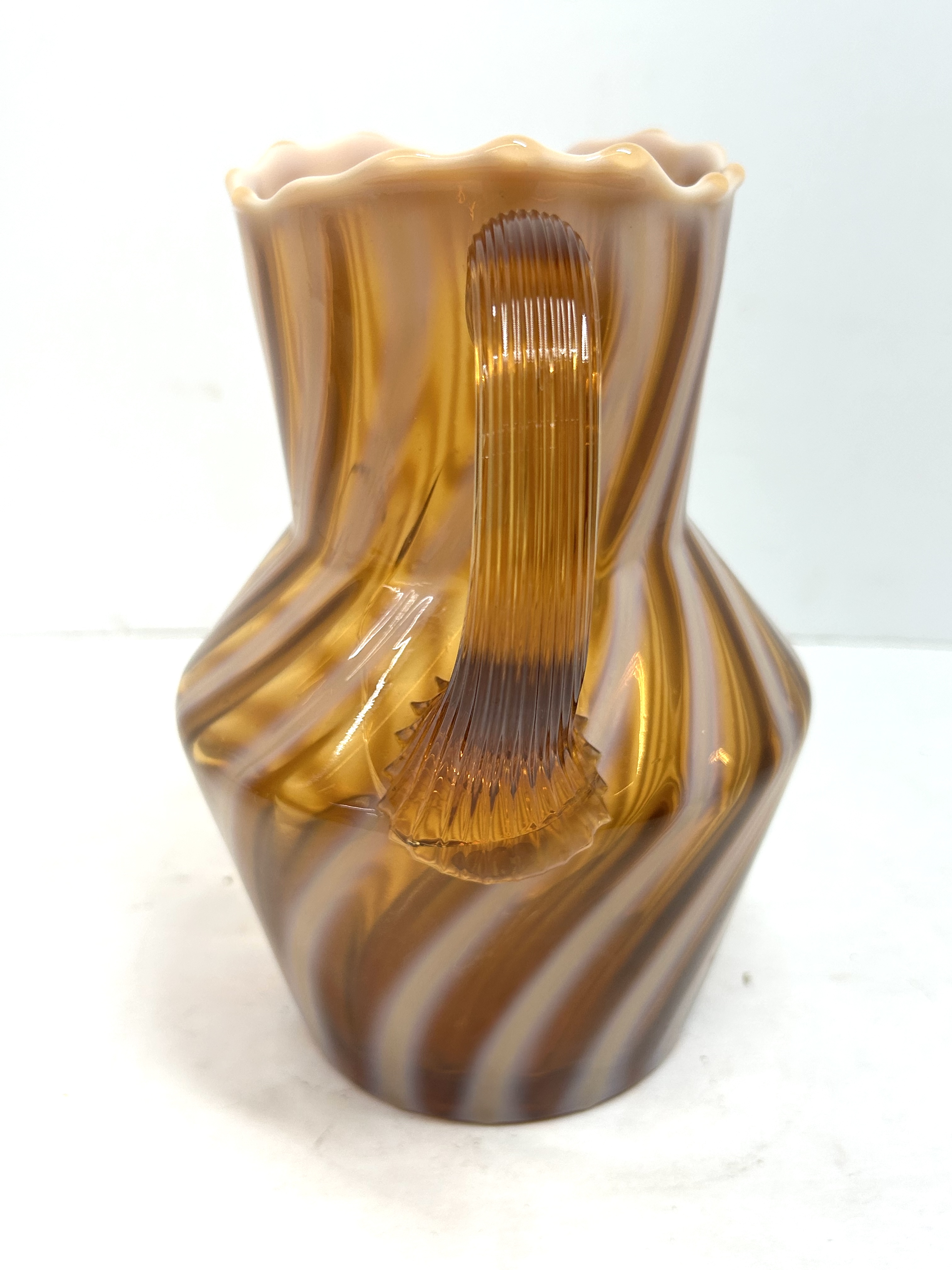 FENTON AUTUMN GOLD OPALESCENT PITCHER