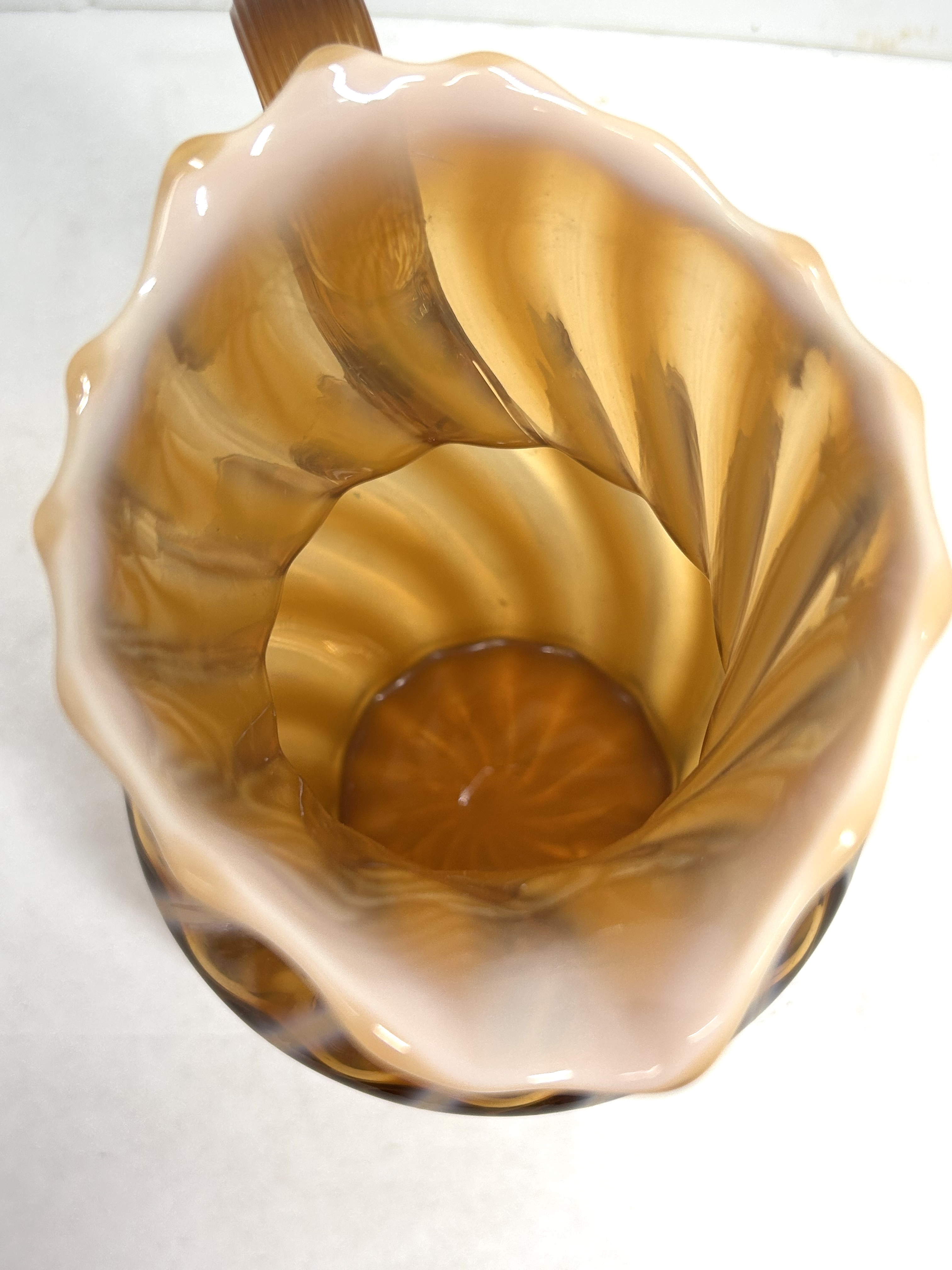 FENTON AUTUMN GOLD OPALESCENT PITCHER