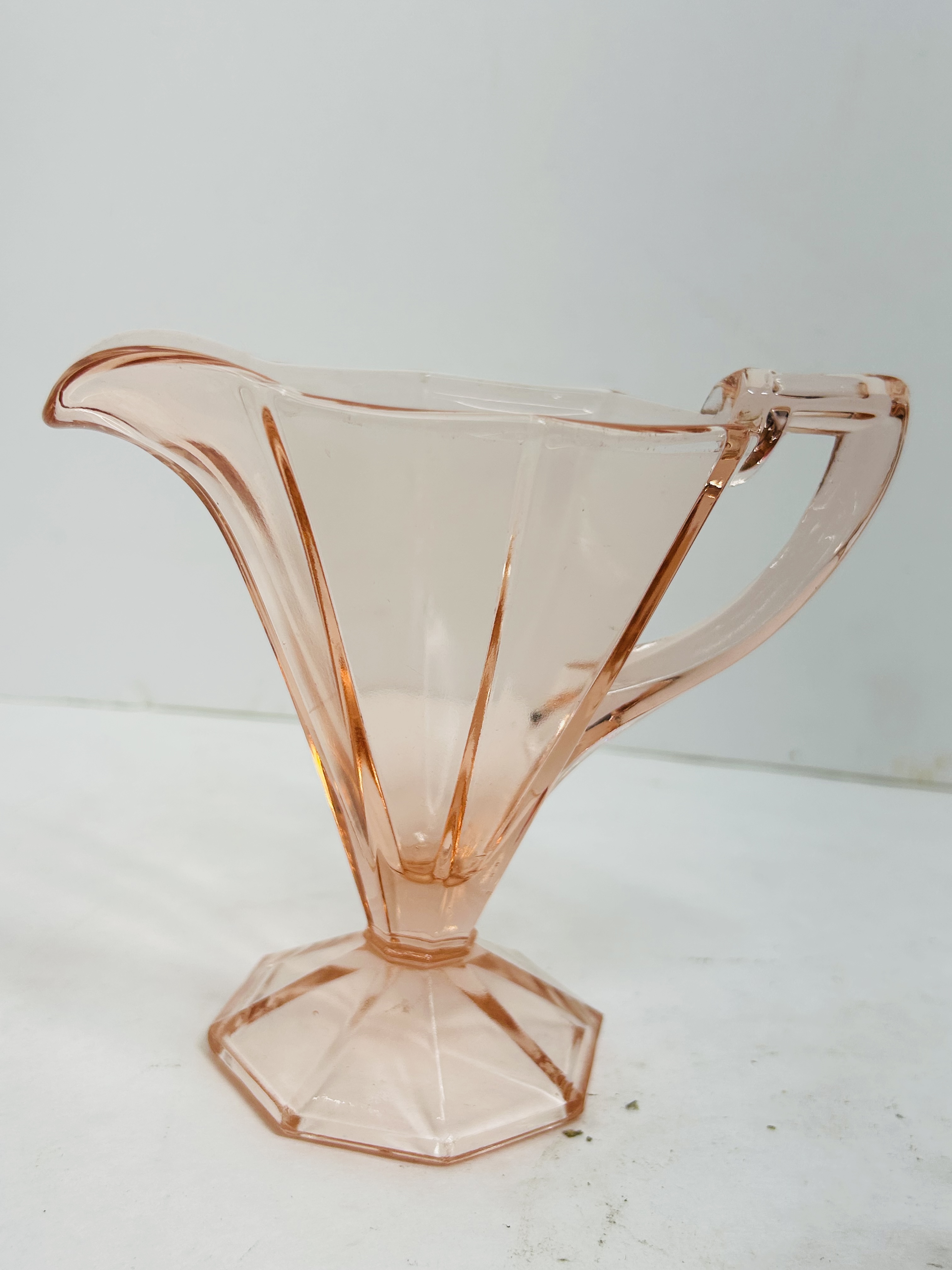 PINK DEPRESSION GLASS TABLEWARE TRIO 1930S