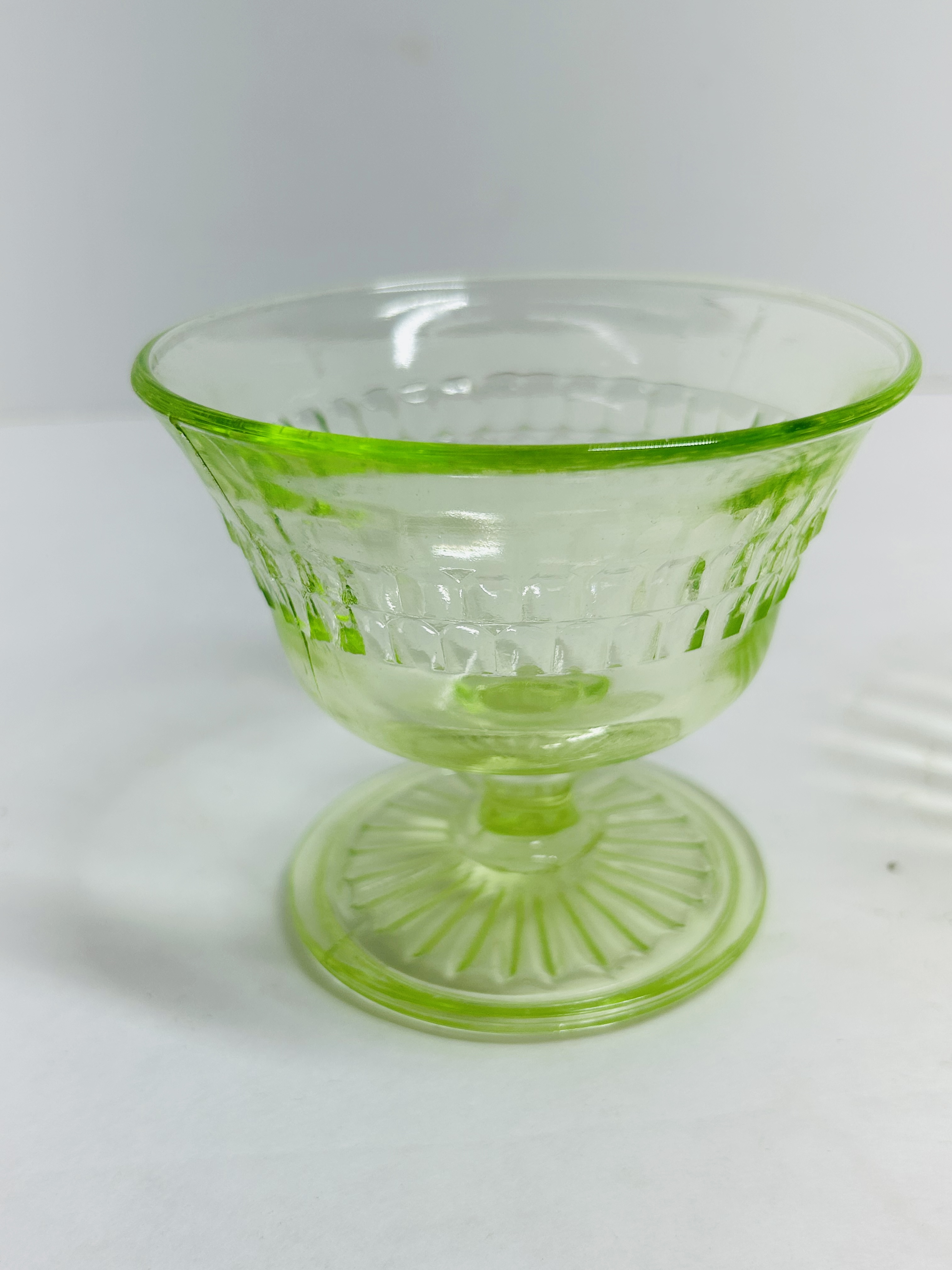 TWO AMERICAN GREEN URANIUM SHERBETS, 1930S
