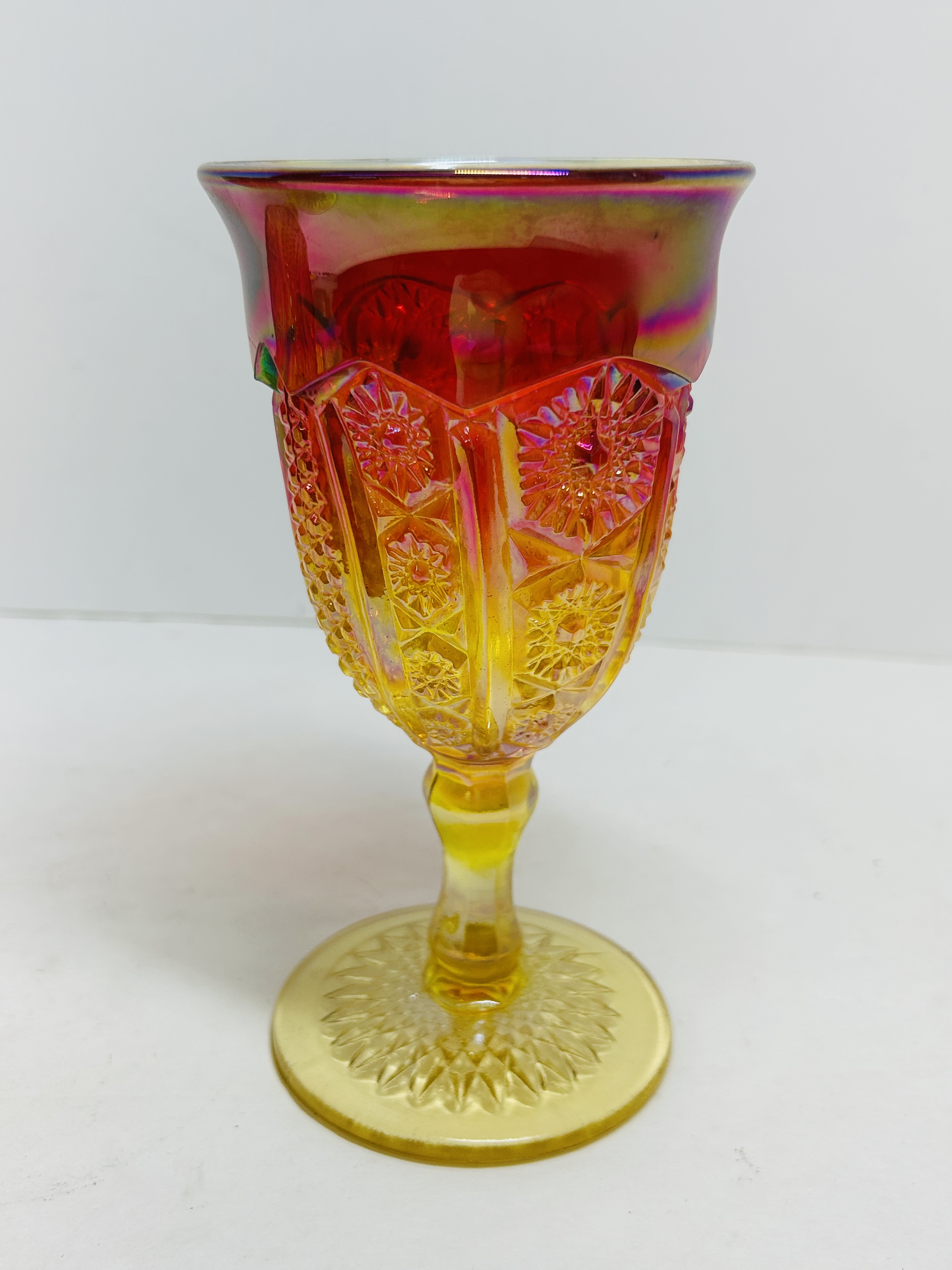 INDIANA GLASS STYLE AMBERINA GOBLETS 1970S