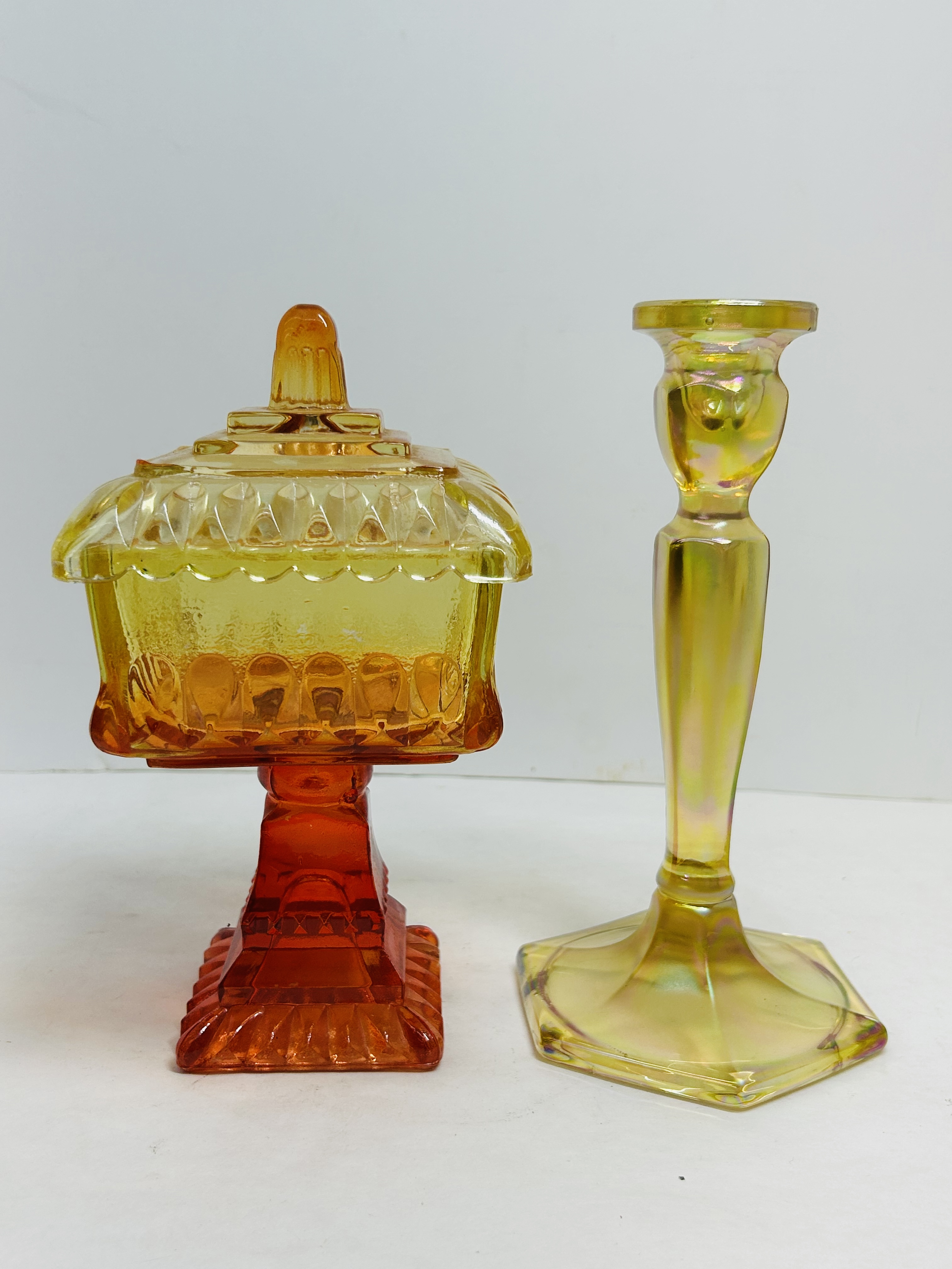 JEANNETTE STYLE AMBERINA AND CARNIVAL GLASS, 1960s