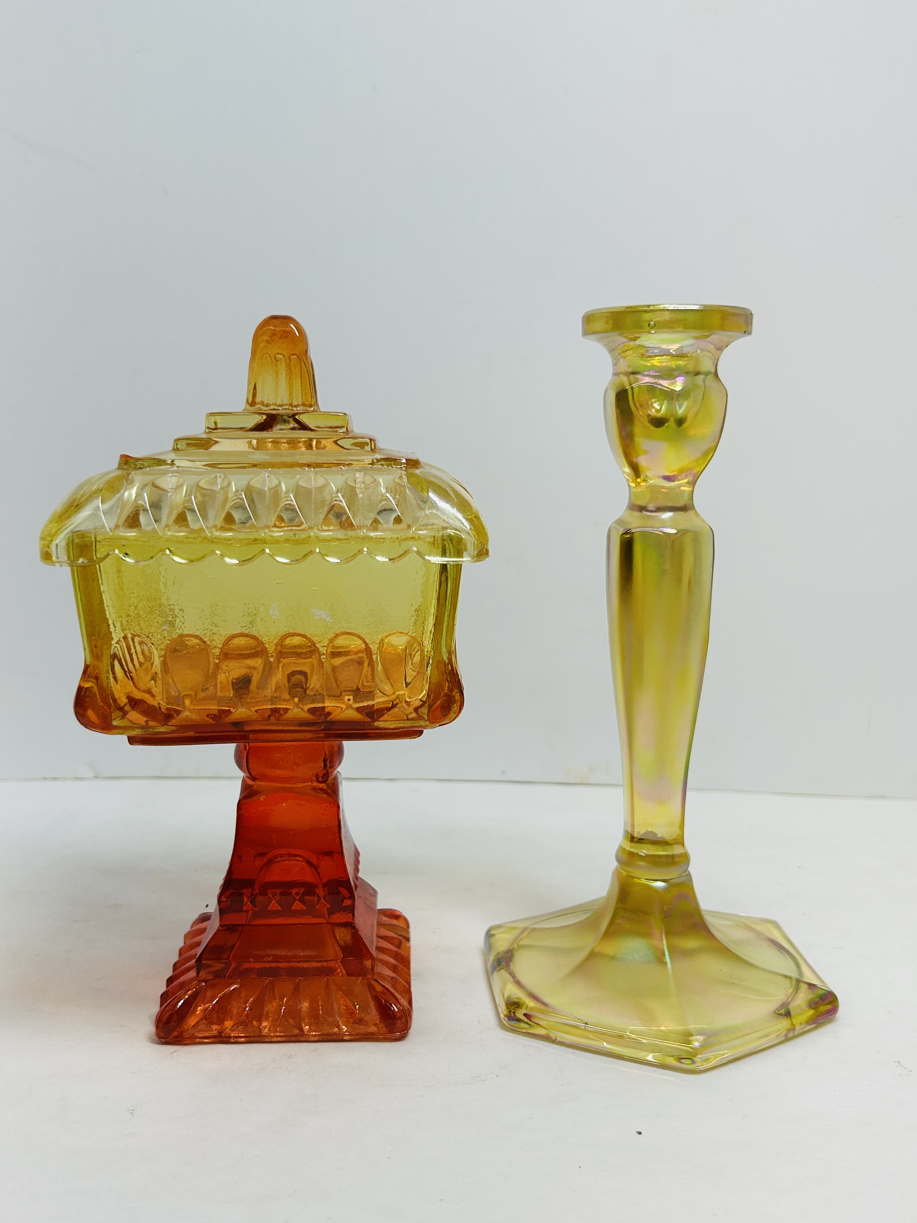 JEANNETTE STYLE AMBERINA AND CARNIVAL GLASS, 1960s