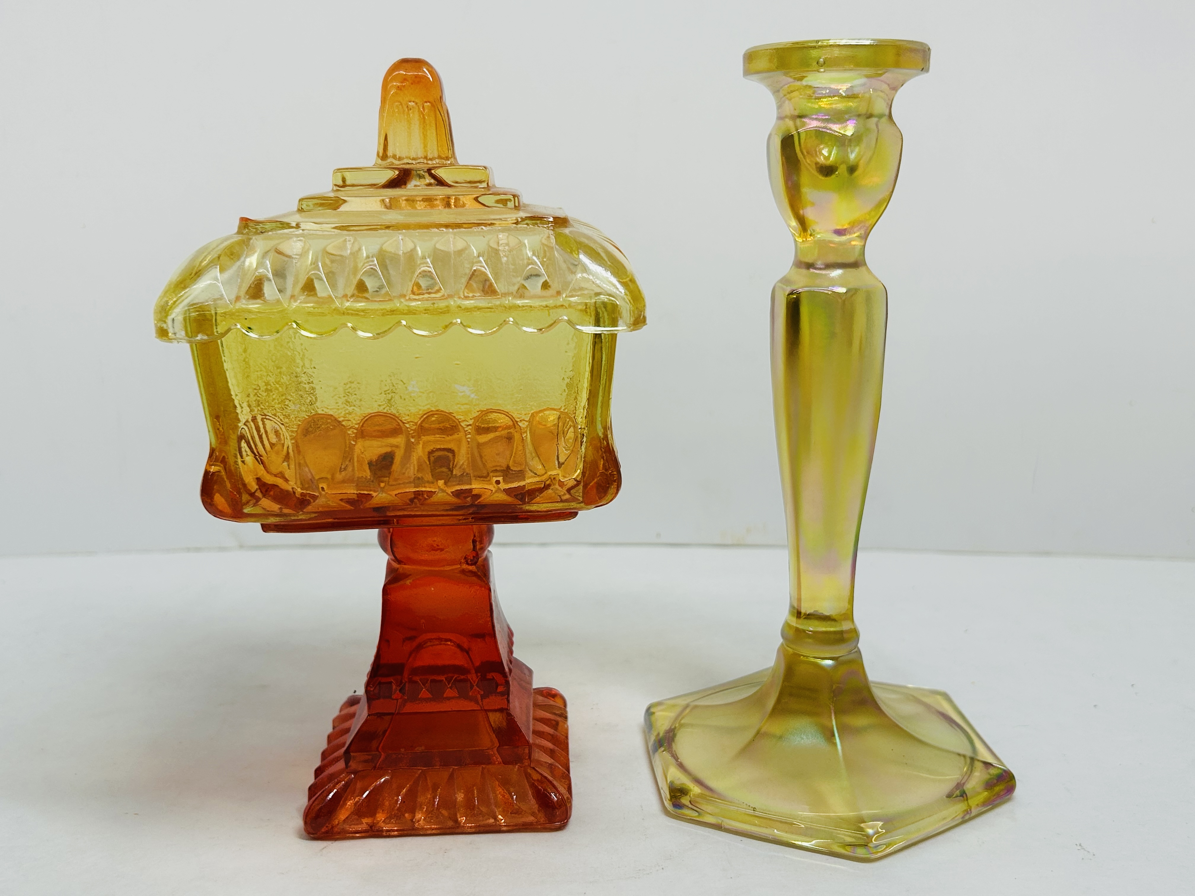 JEANNETTE STYLE AMBERINA AND CARNIVAL GLASS, 1960s