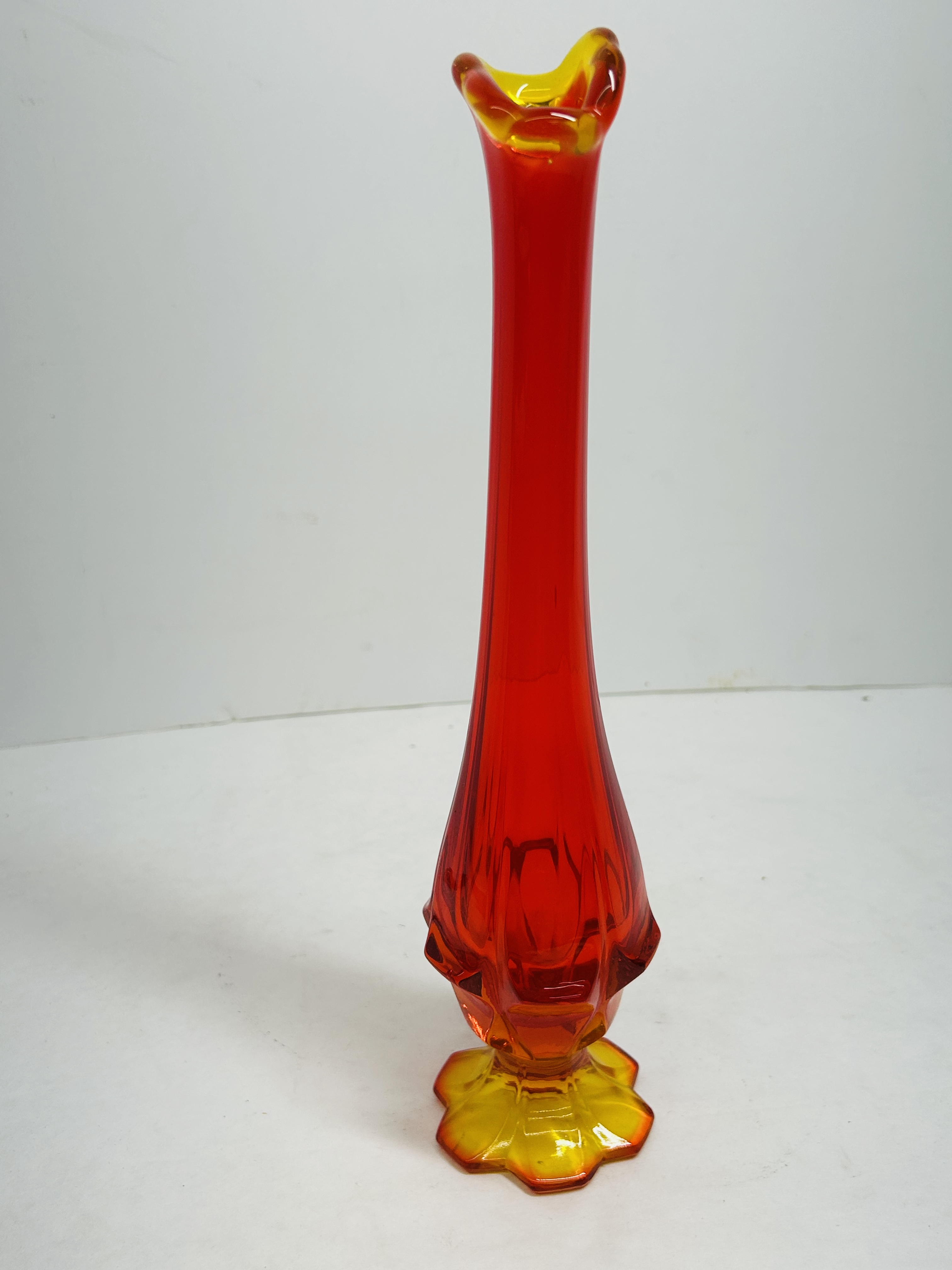 VIKING STYLE AMBERINA GLASS VASE, 1960S