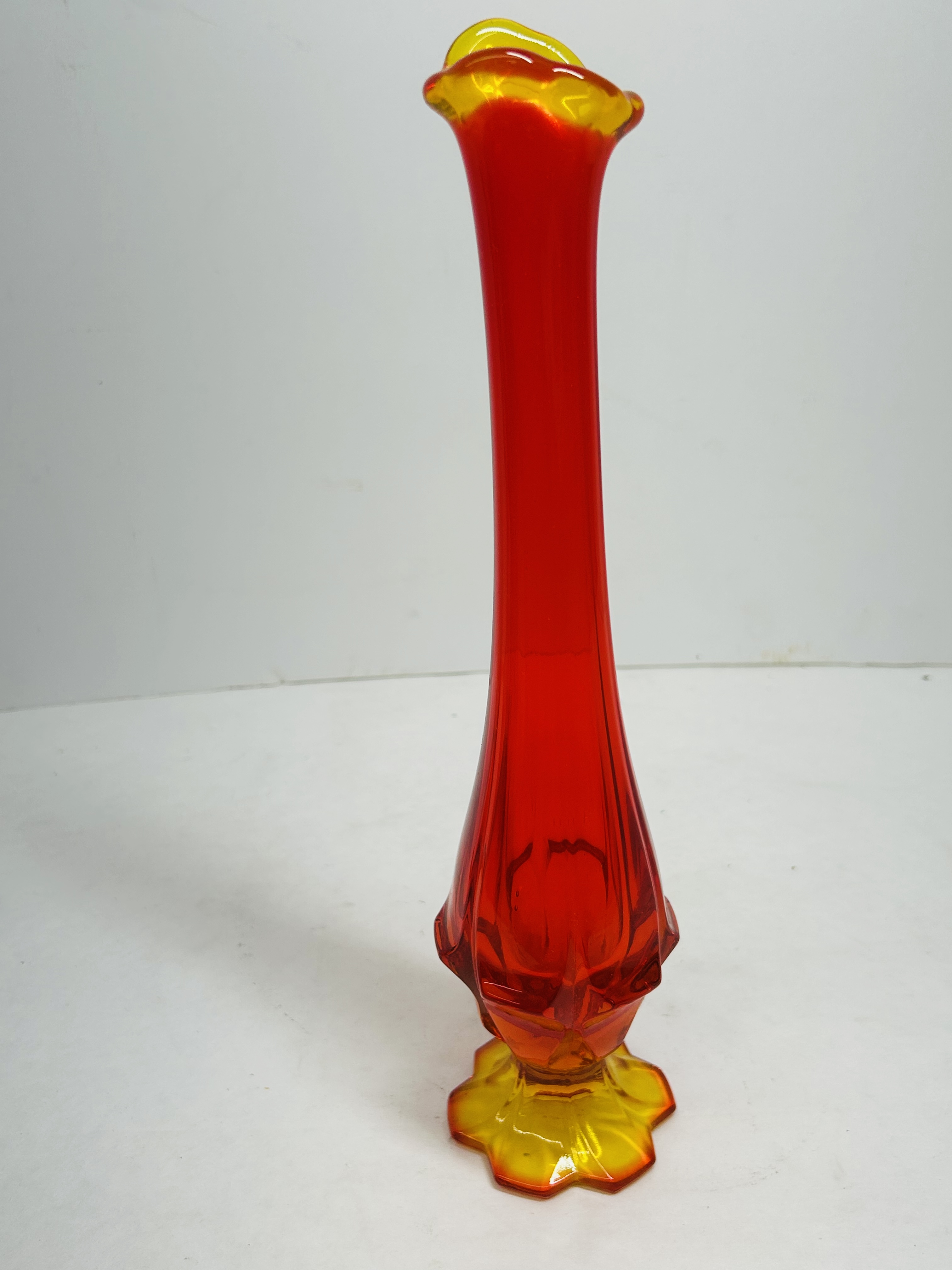 VIKING STYLE AMBERINA GLASS VASE, 1960S