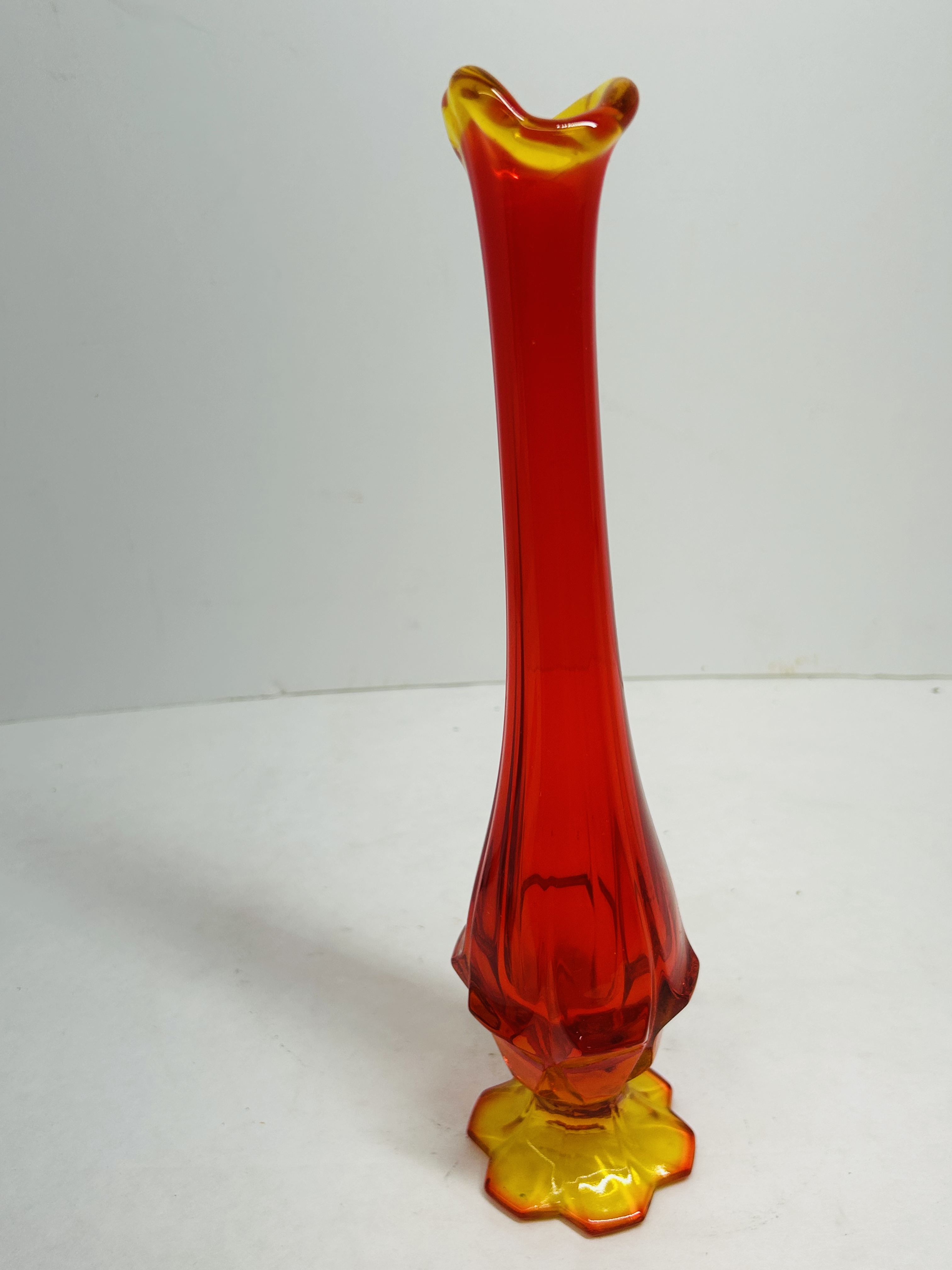 VIKING STYLE AMBERINA GLASS VASE, 1960S