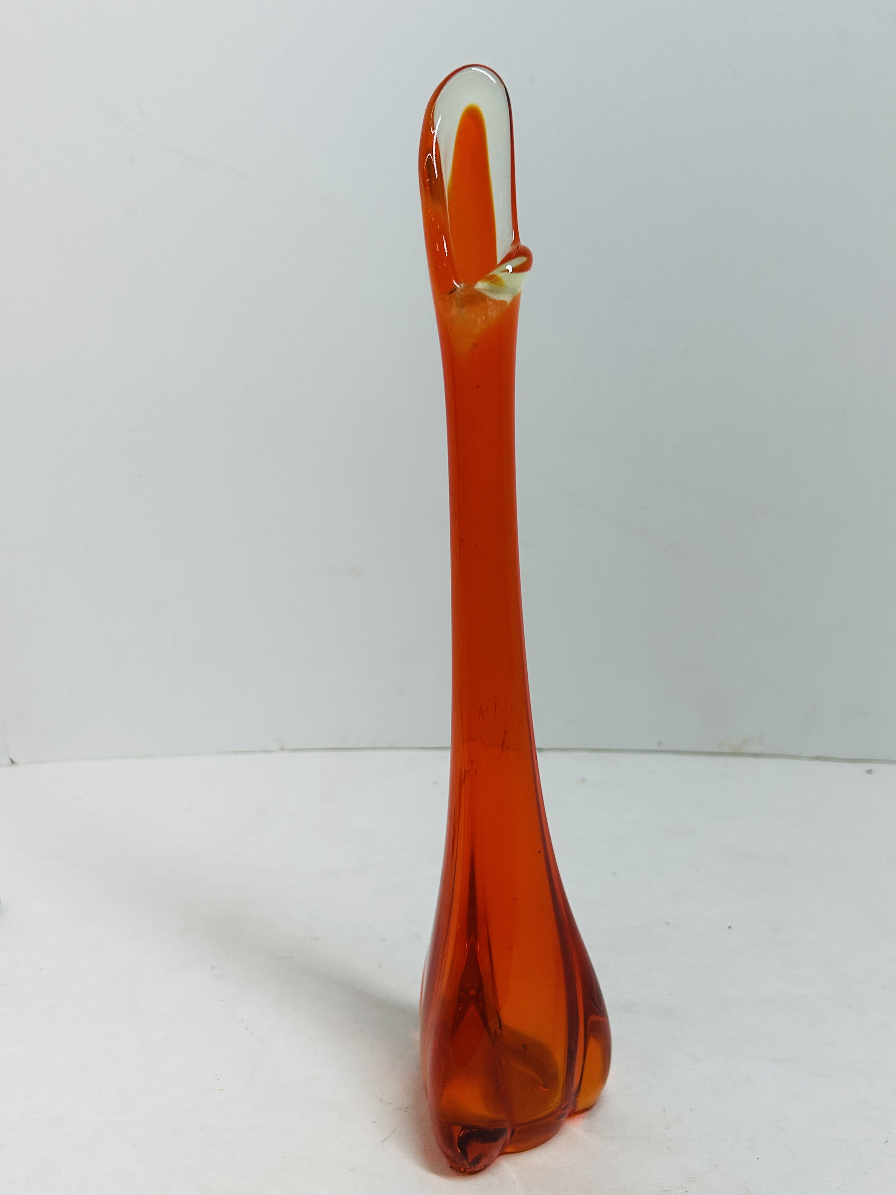 VIKING STYLE PERSIMMON SWUNG GLASS VASE