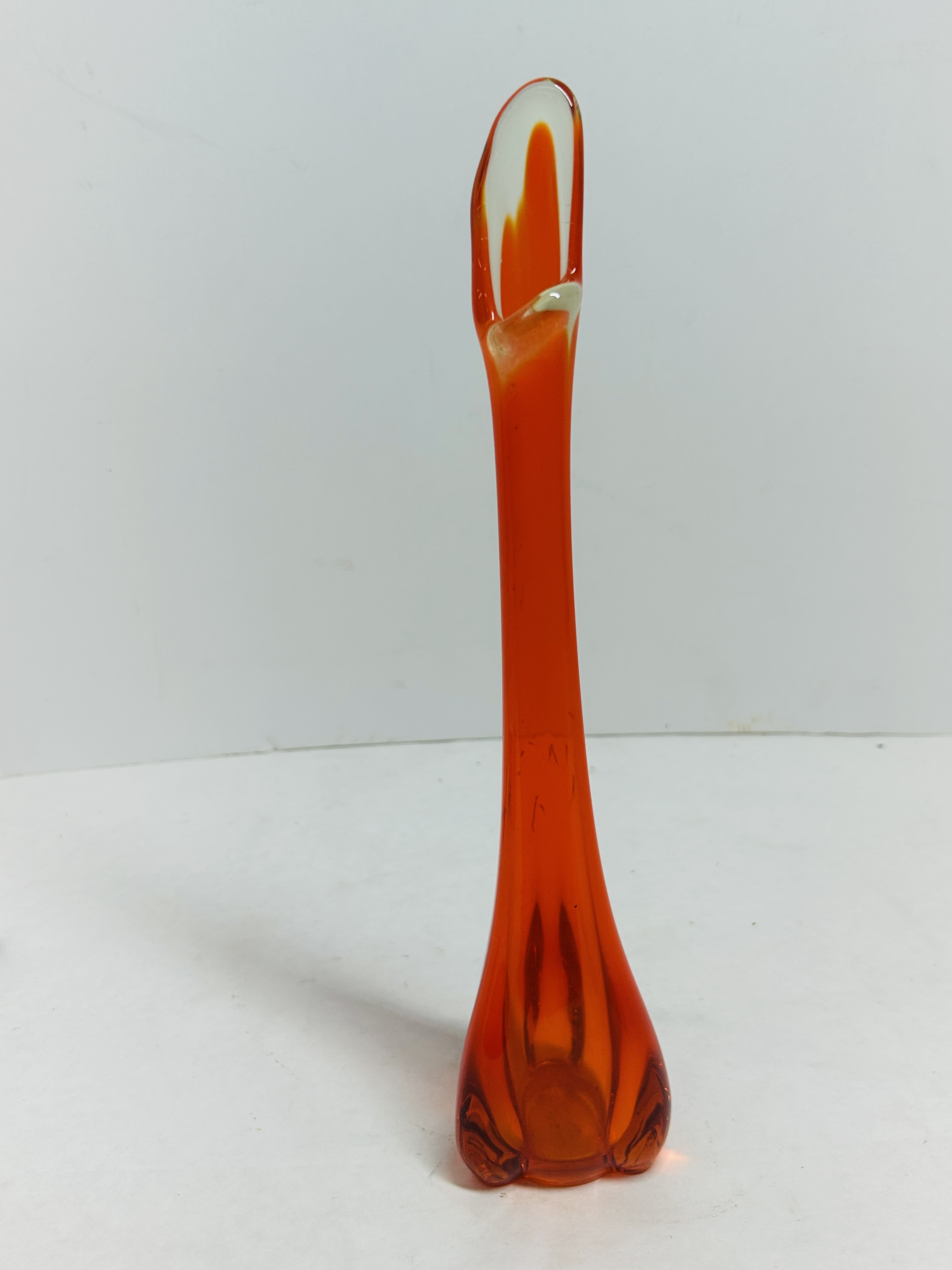 VIKING STYLE PERSIMMON SWUNG GLASS VASE