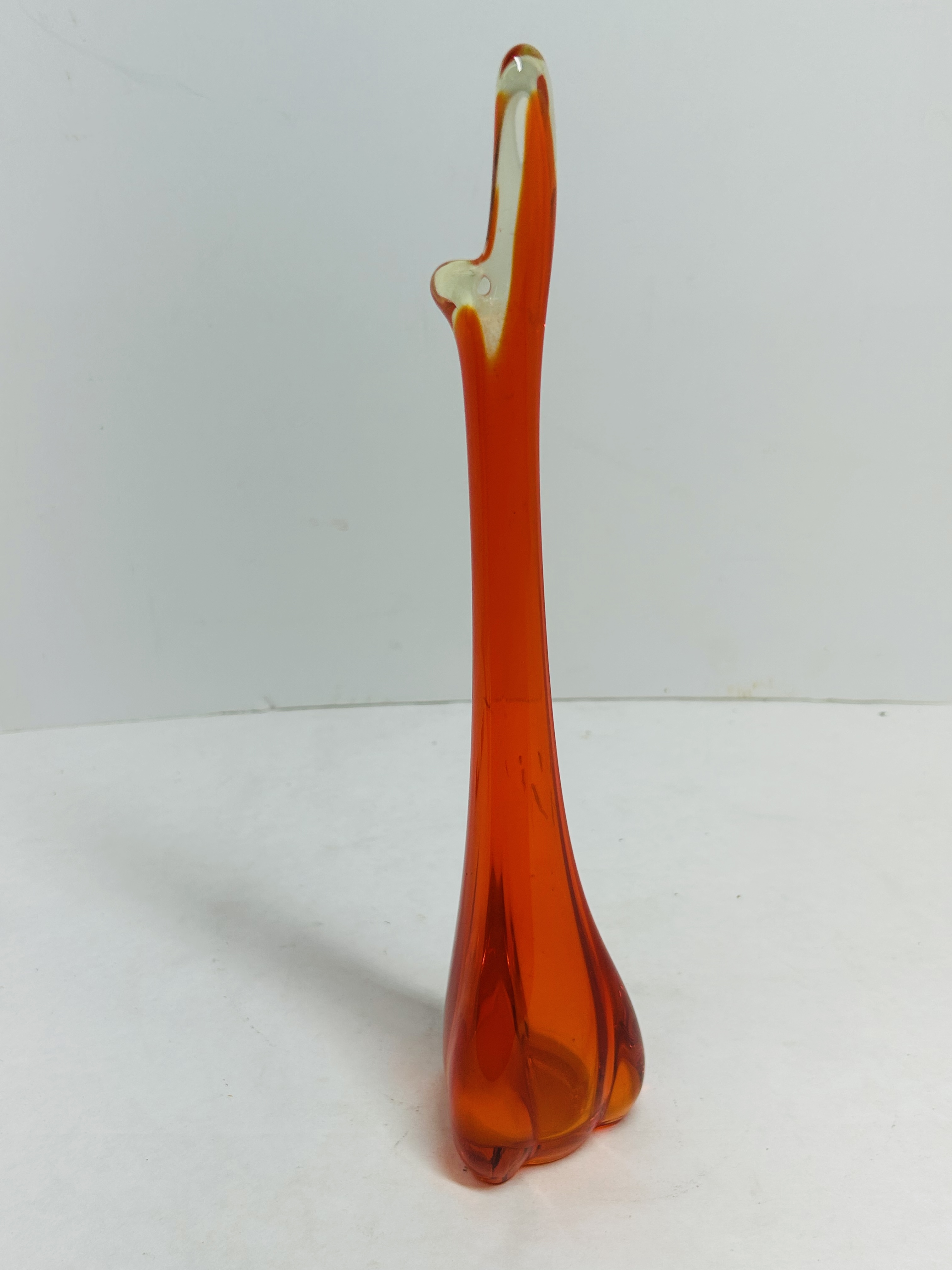 VIKING STYLE PERSIMMON SWUNG GLASS VASE