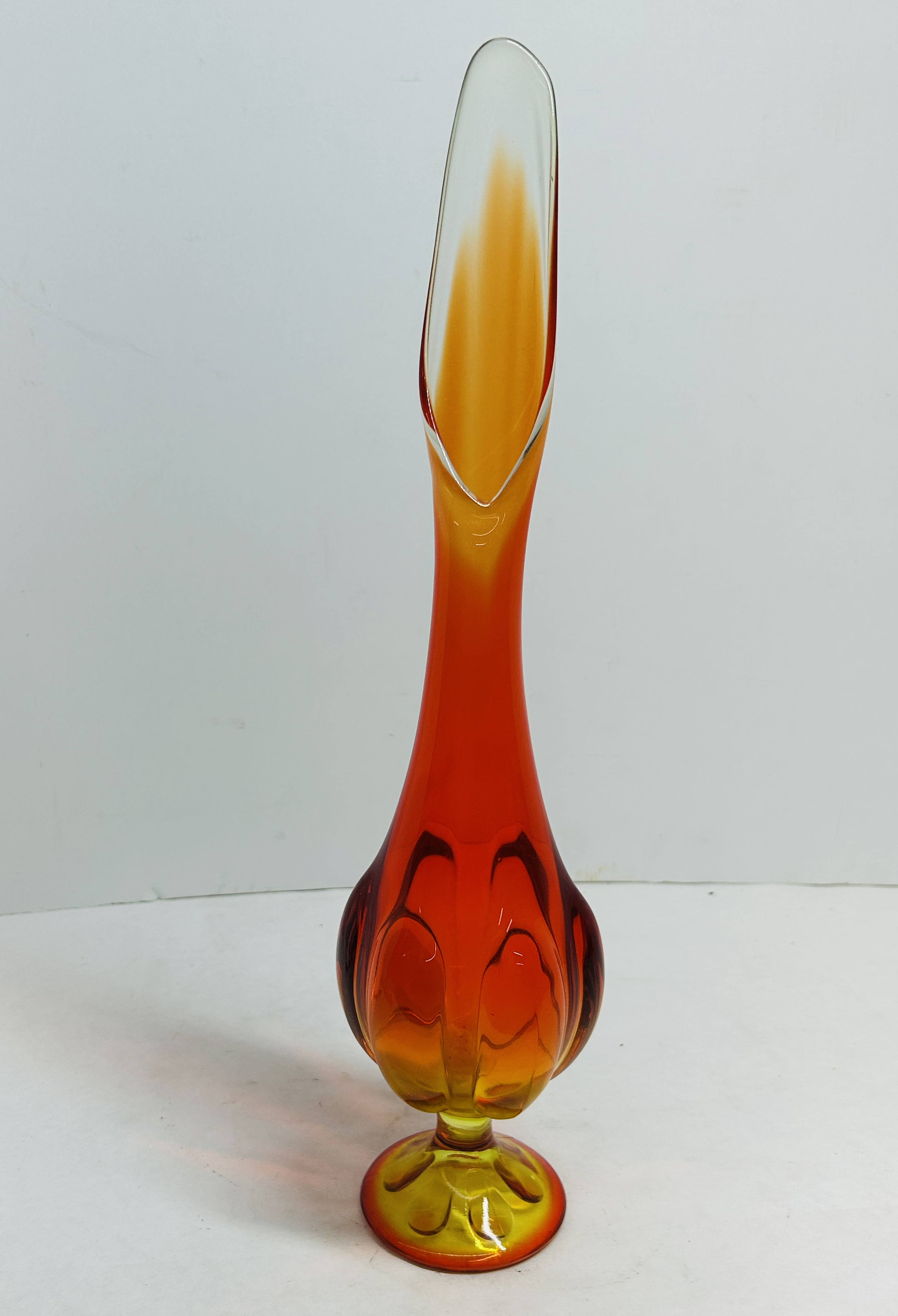 VIKING PERSIMMON GLASS SWUNG VASE, 1960S