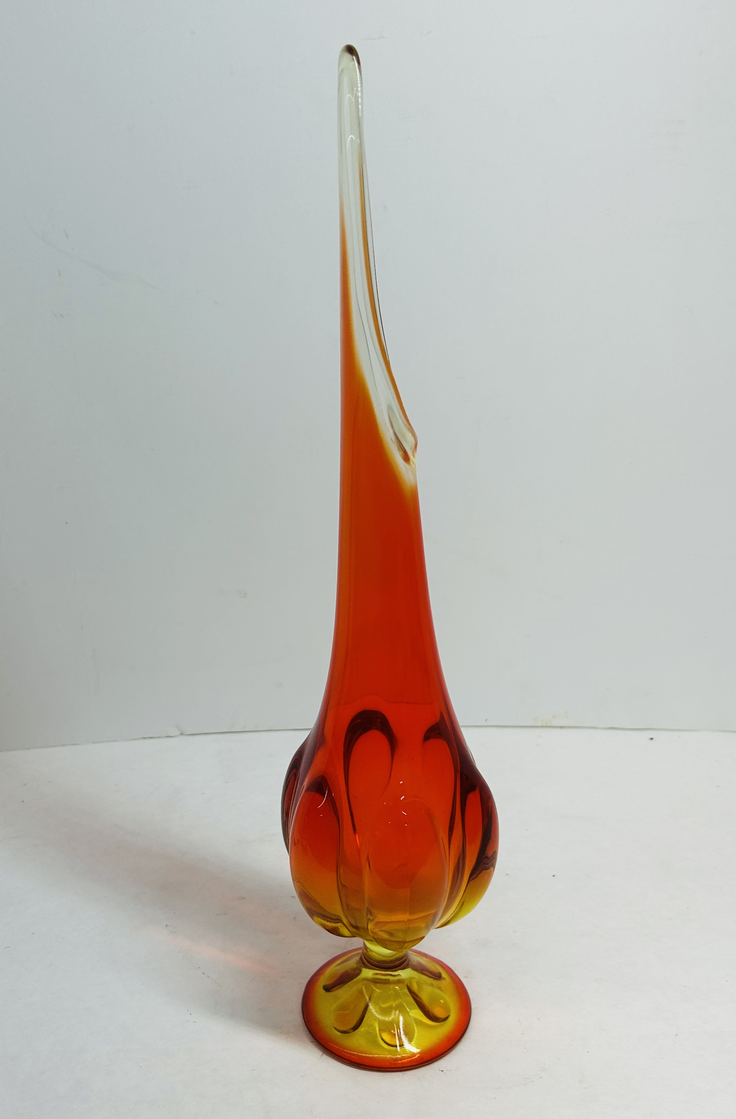 VIKING PERSIMMON GLASS SWUNG VASE, 1960S