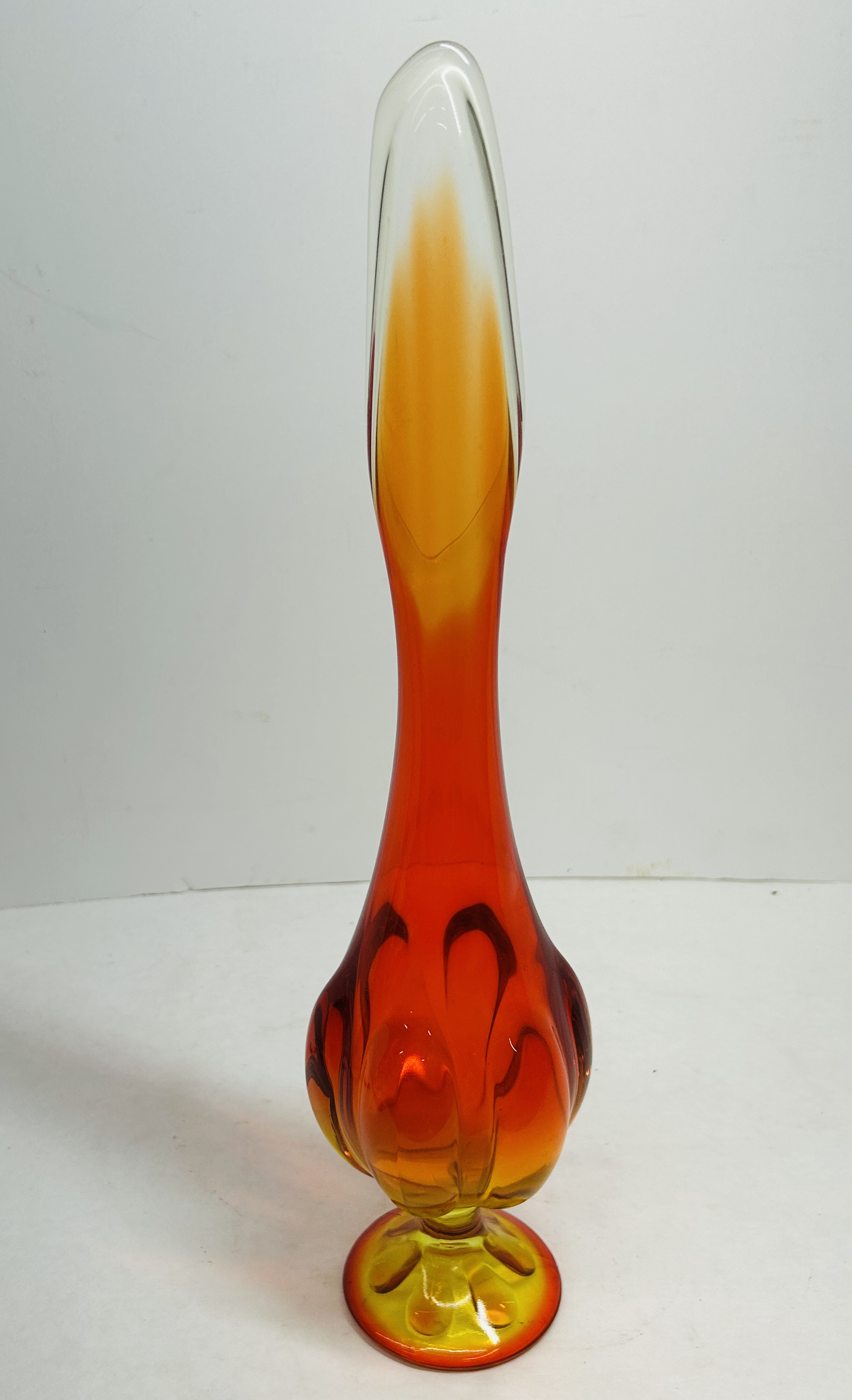 VIKING PERSIMMON GLASS SWUNG VASE, 1960S