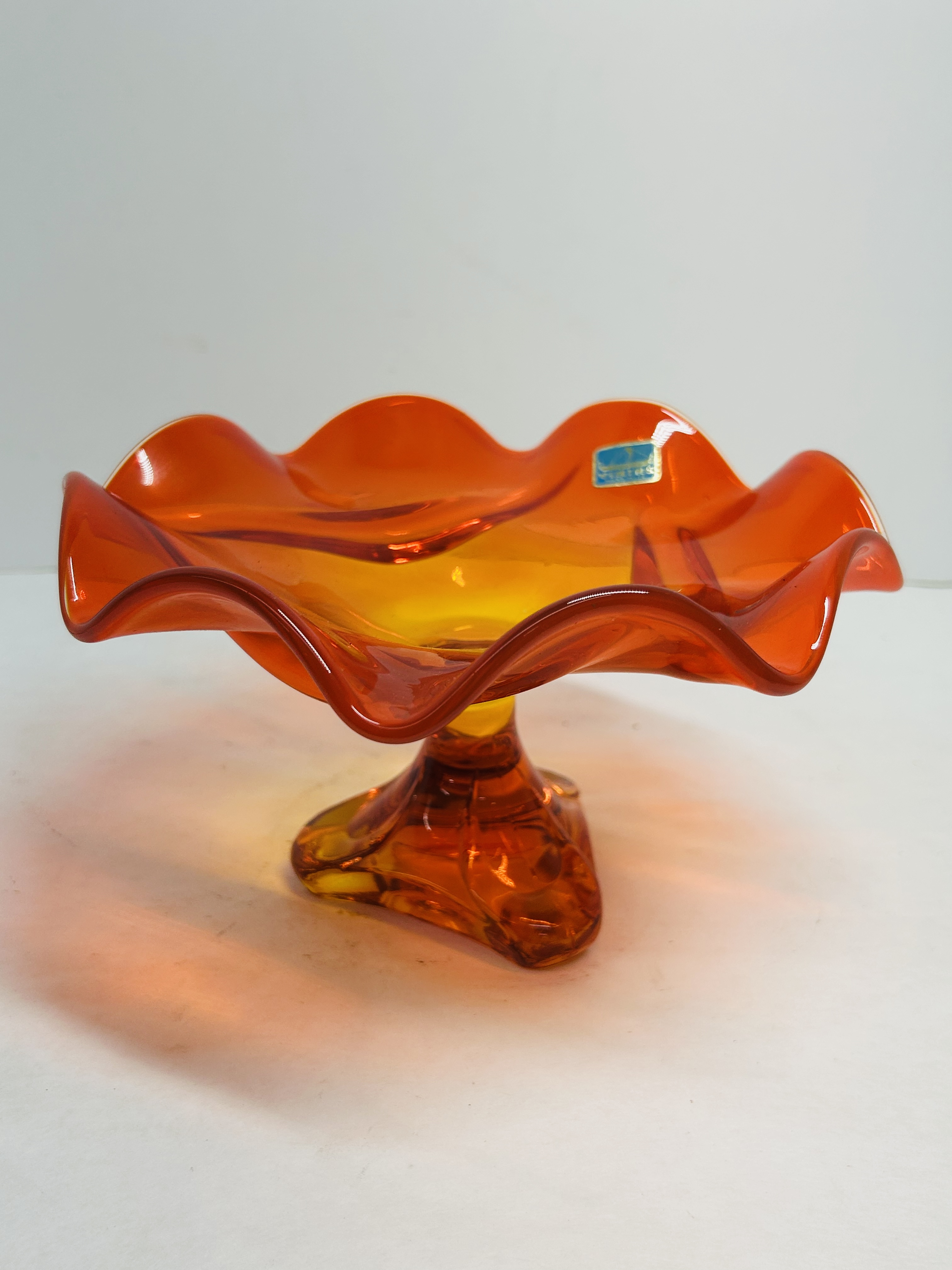 VIKING GLASS EPIC PERSIMMON COMPOTE, 1960S
