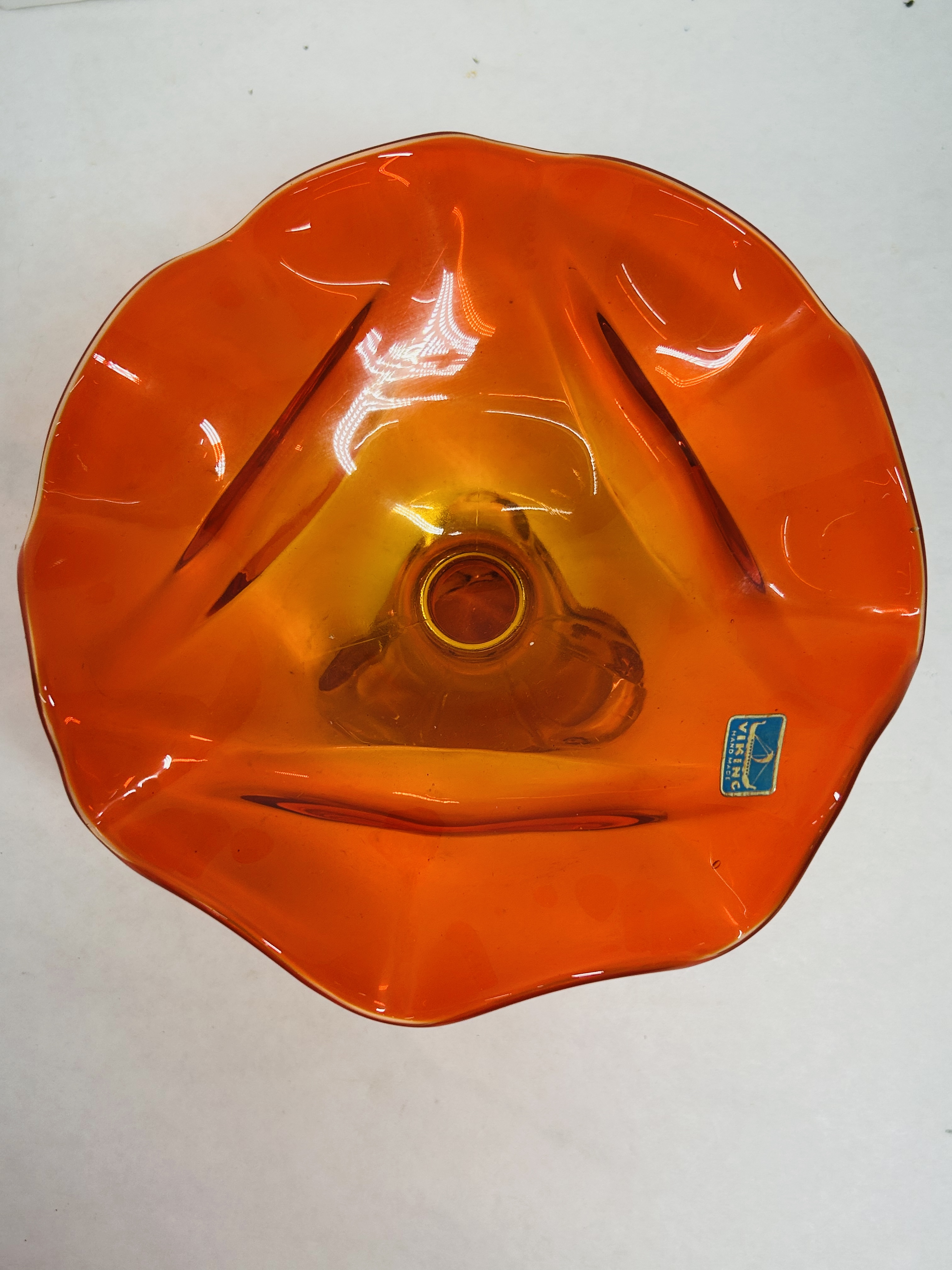 VIKING GLASS EPIC PERSIMMON COMPOTE, 1960S