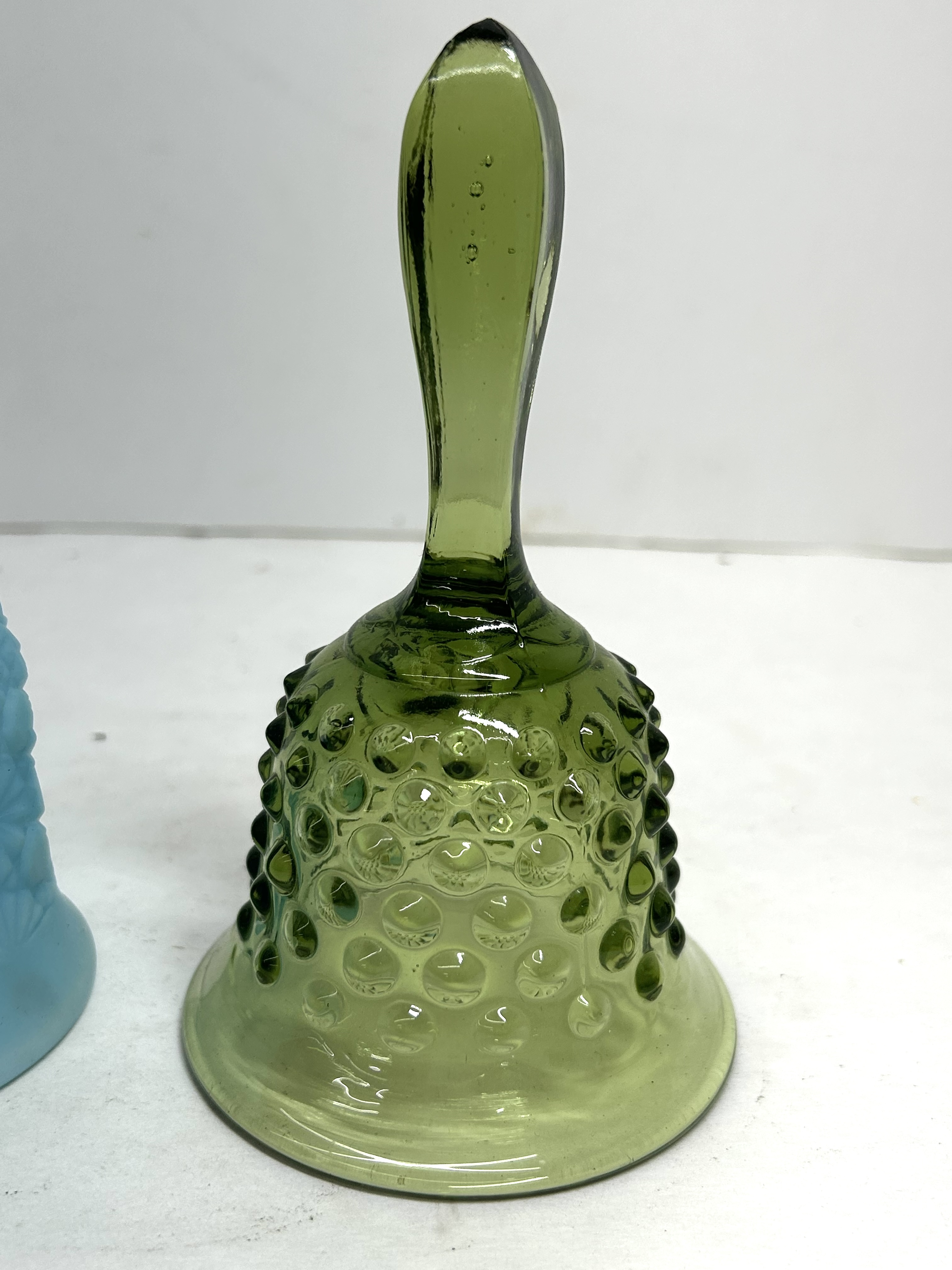 FENTON VINTAGE BLUE AND GREEN BELLS