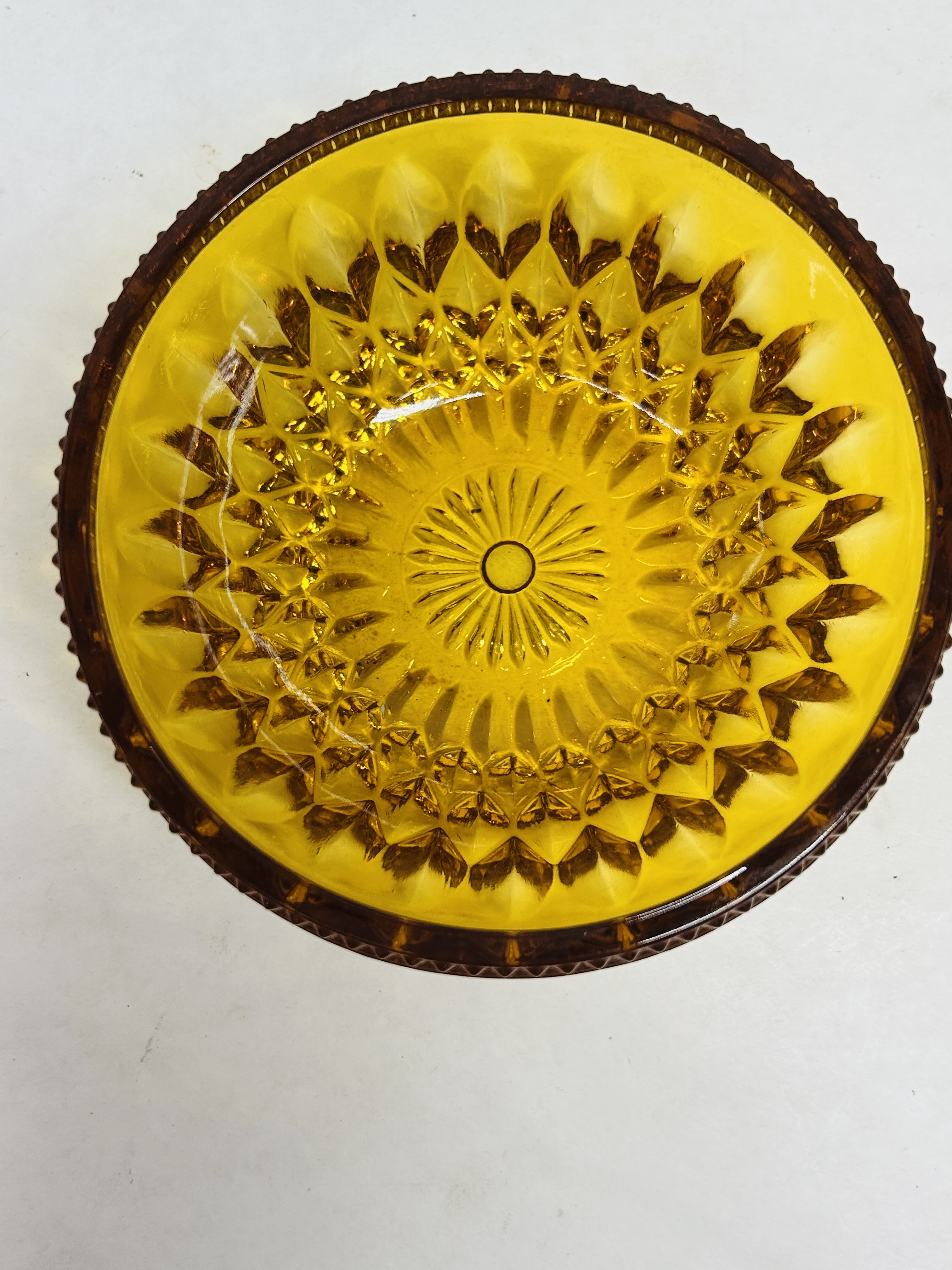 INDIANA GLASS STYLE AMBER BOWL, 1960S