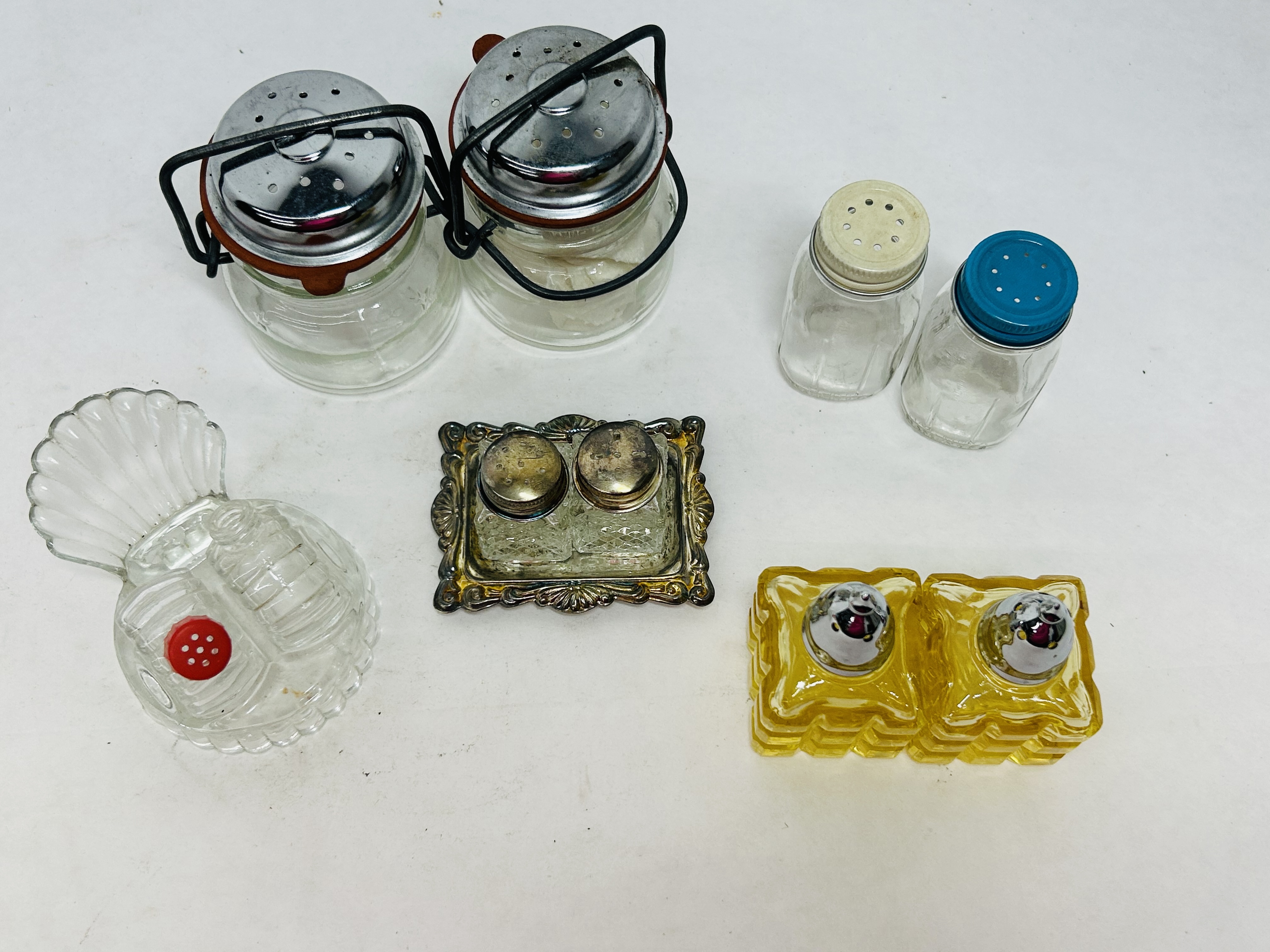 BALL AND ASSORTED GLASS SHAKERS
