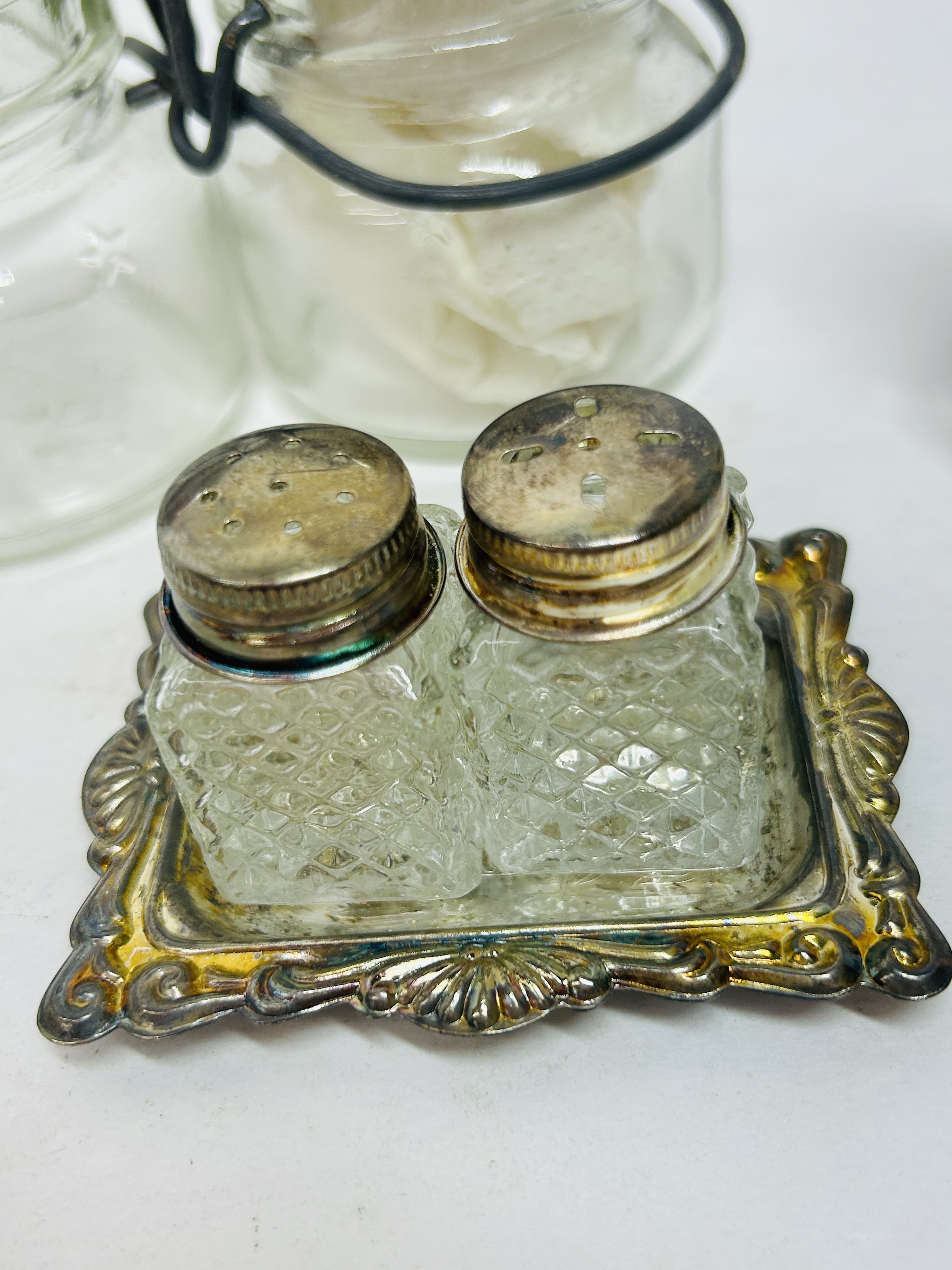 BALL AND ASSORTED GLASS SHAKERS