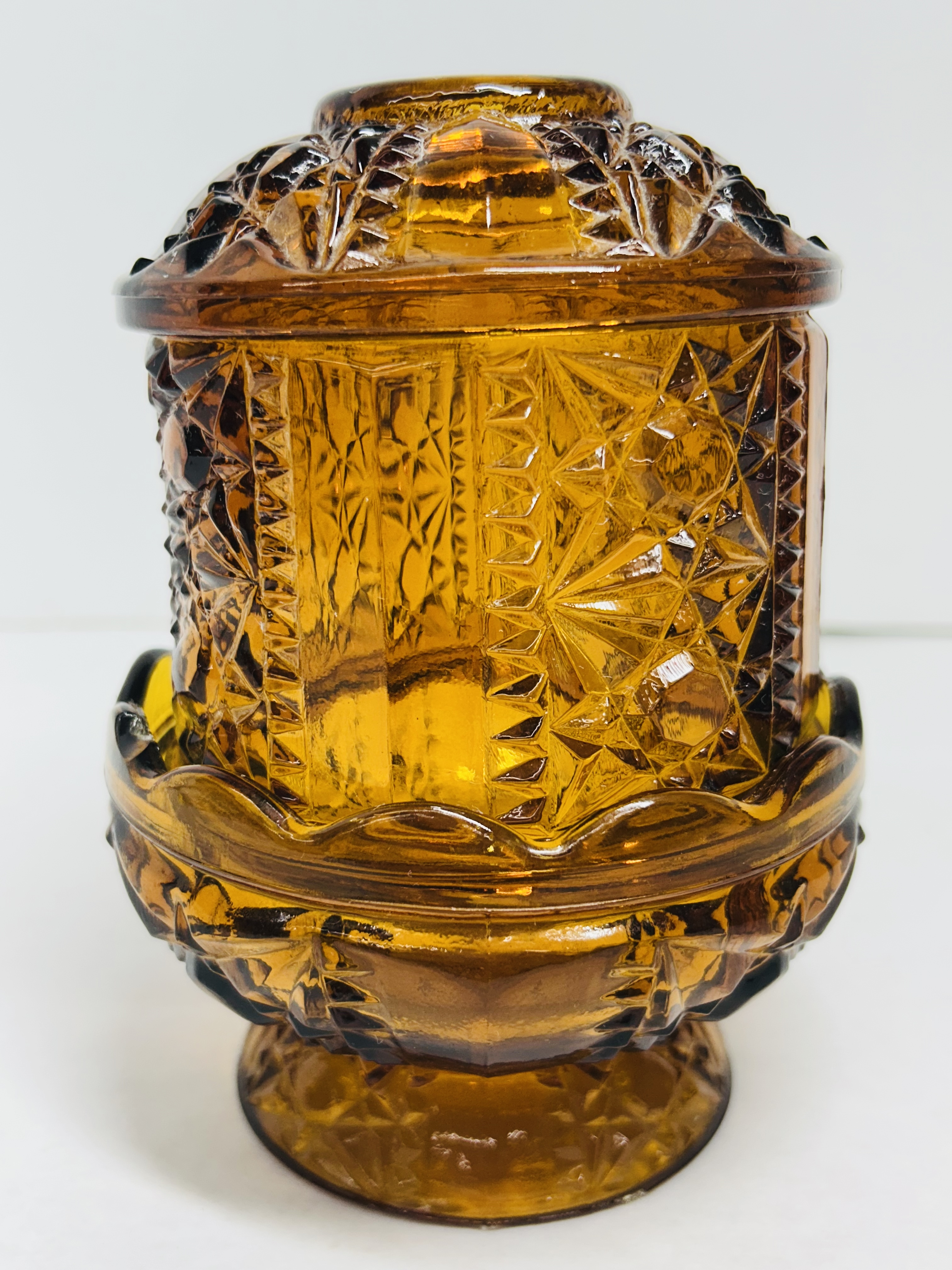 INDIANA AMBER FAIRY LAMP MID-CENTURY