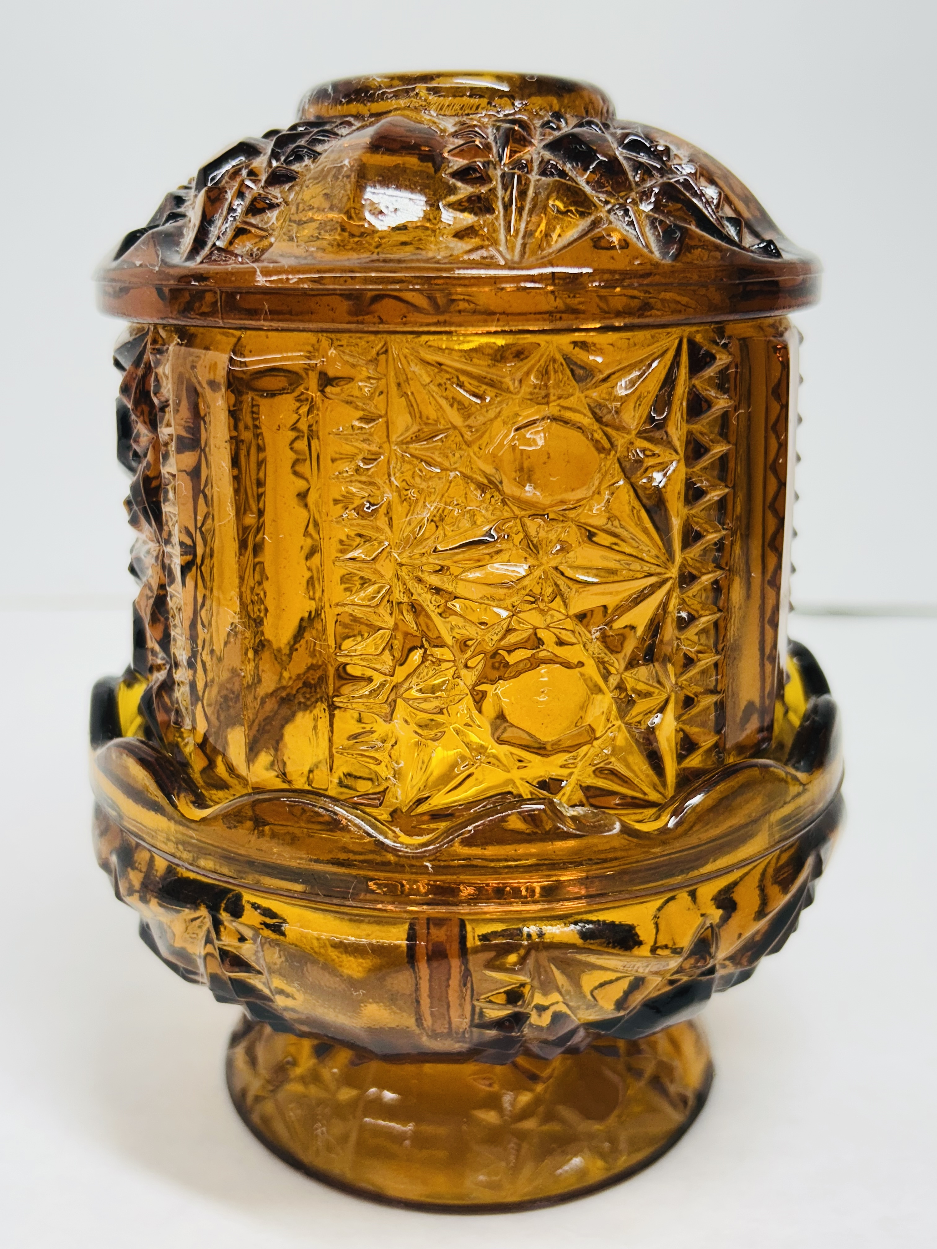 INDIANA AMBER FAIRY LAMP MID-CENTURY