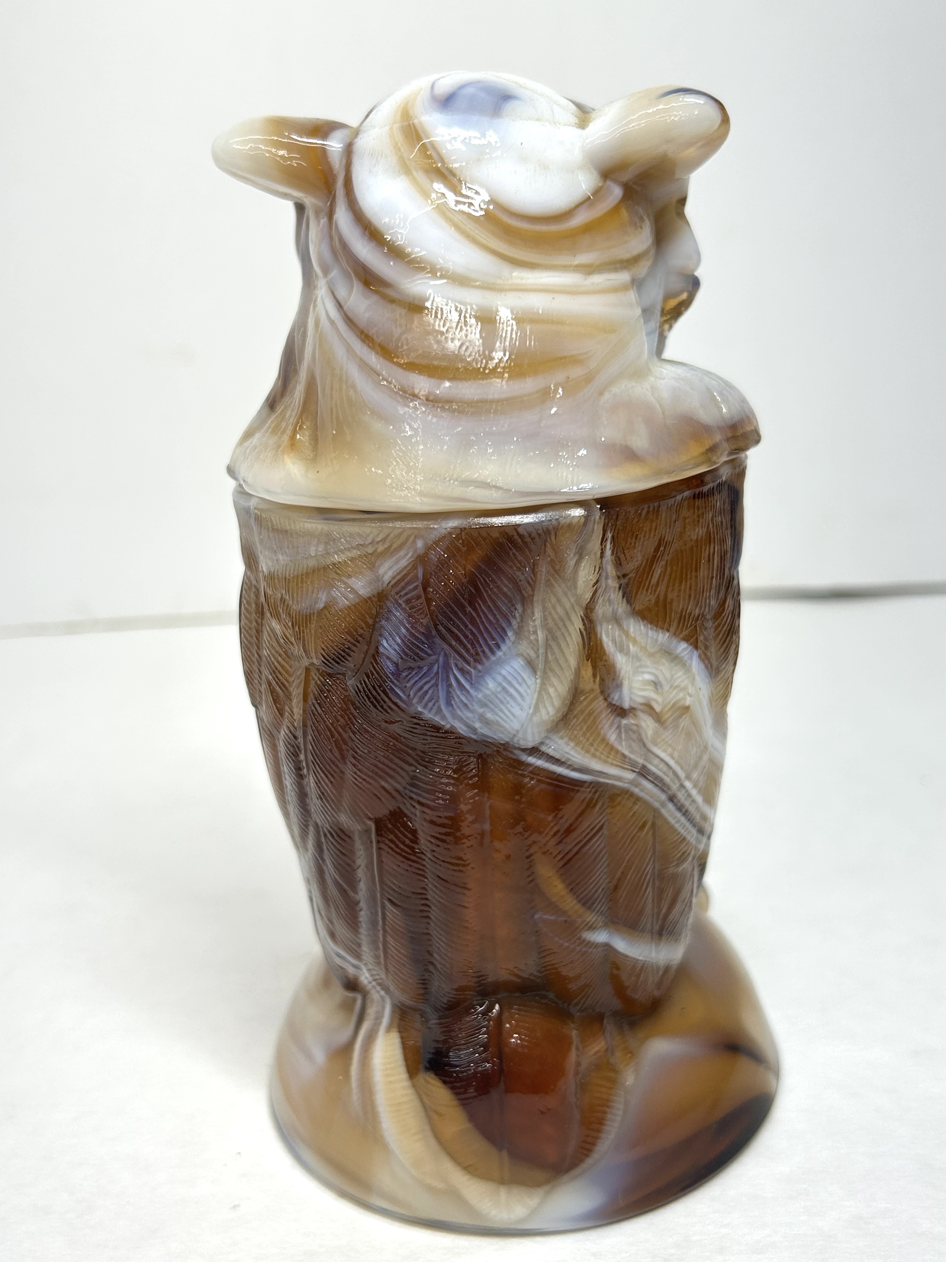 IMPERIAL CARAMEL SLAG OWL JAR