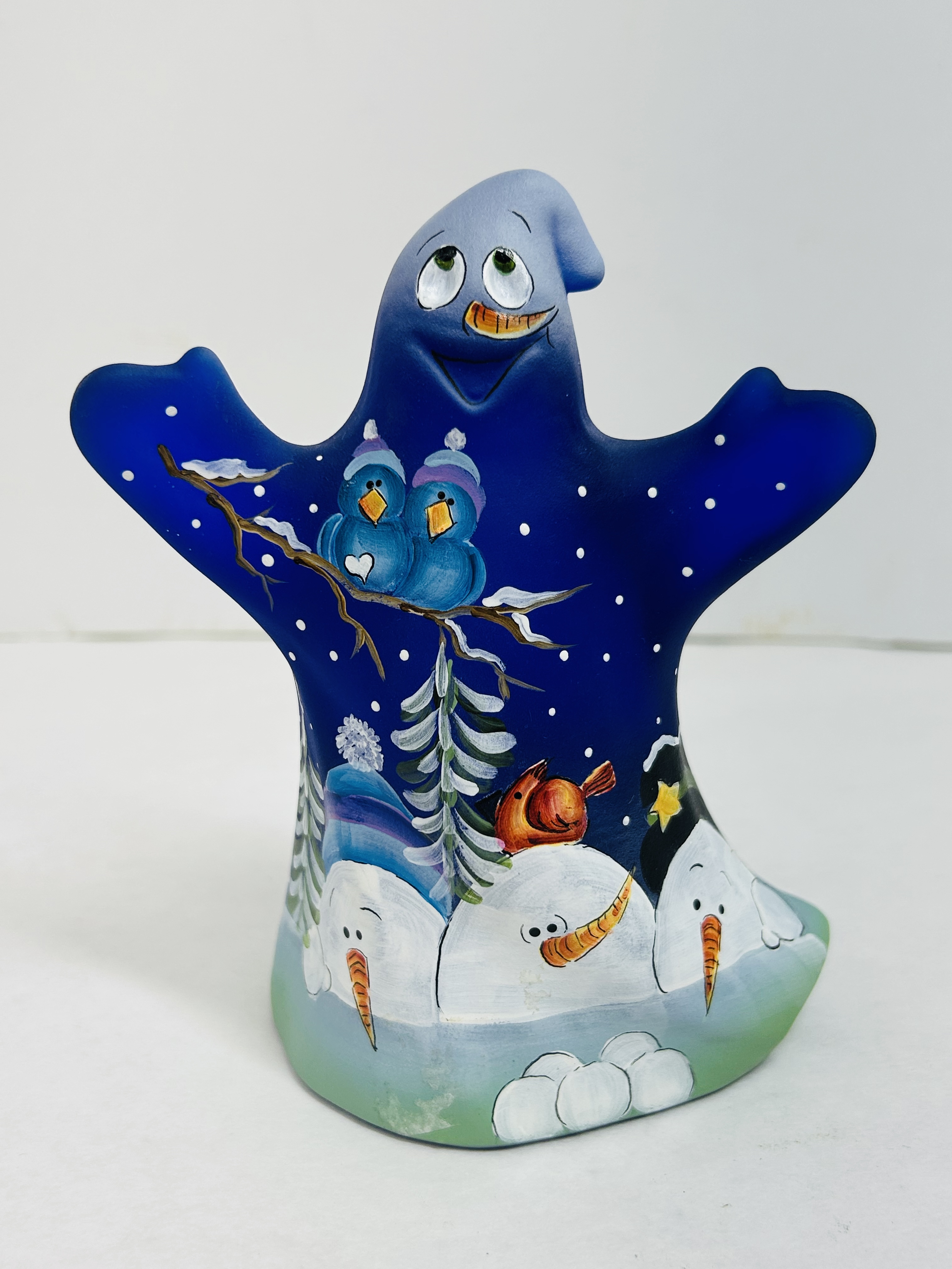 FENTON COBALT SATIN GLASS GHOST, 2024