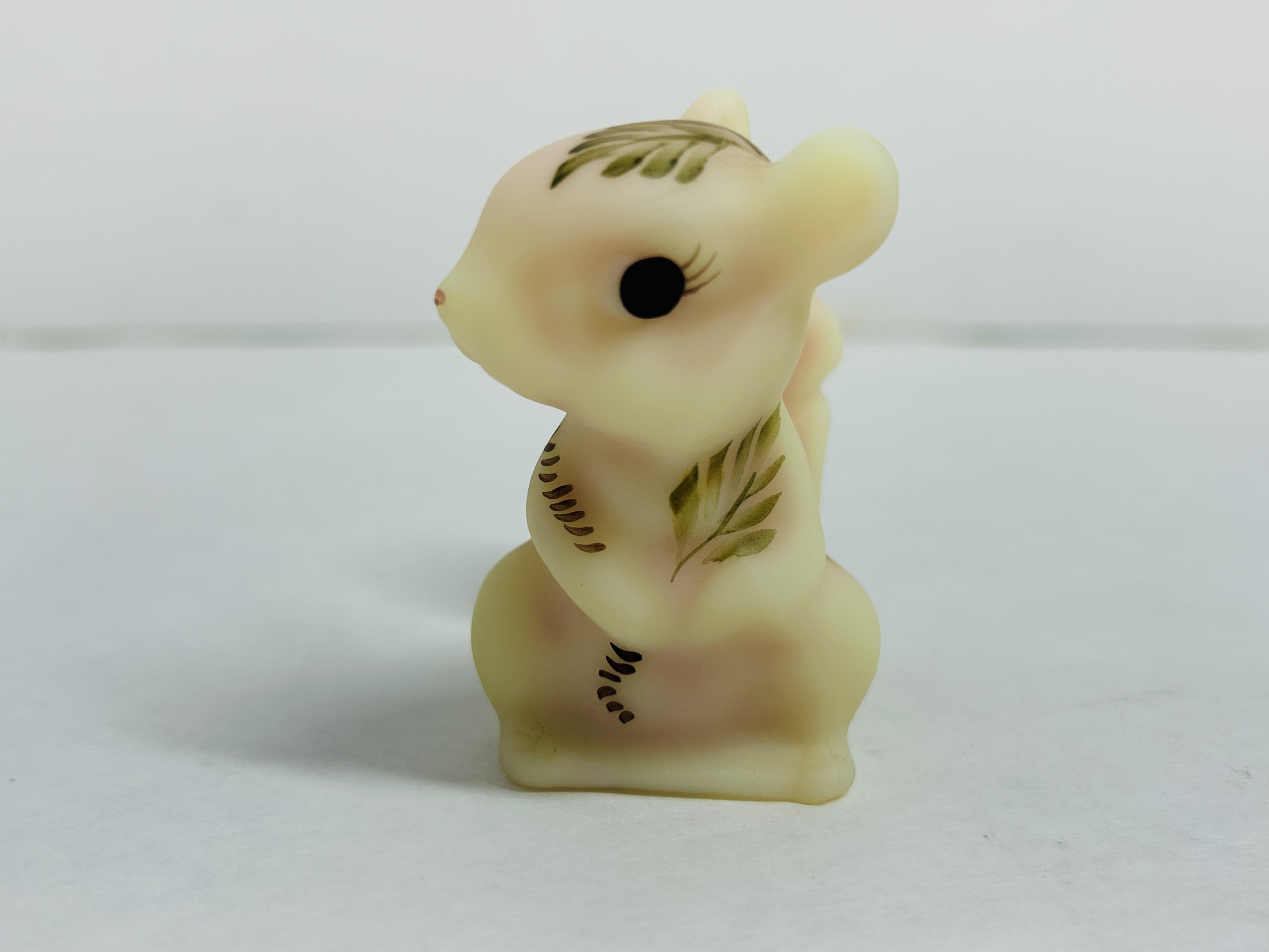 FENTON BURMESE GLASS SQUIRREL, 1970S