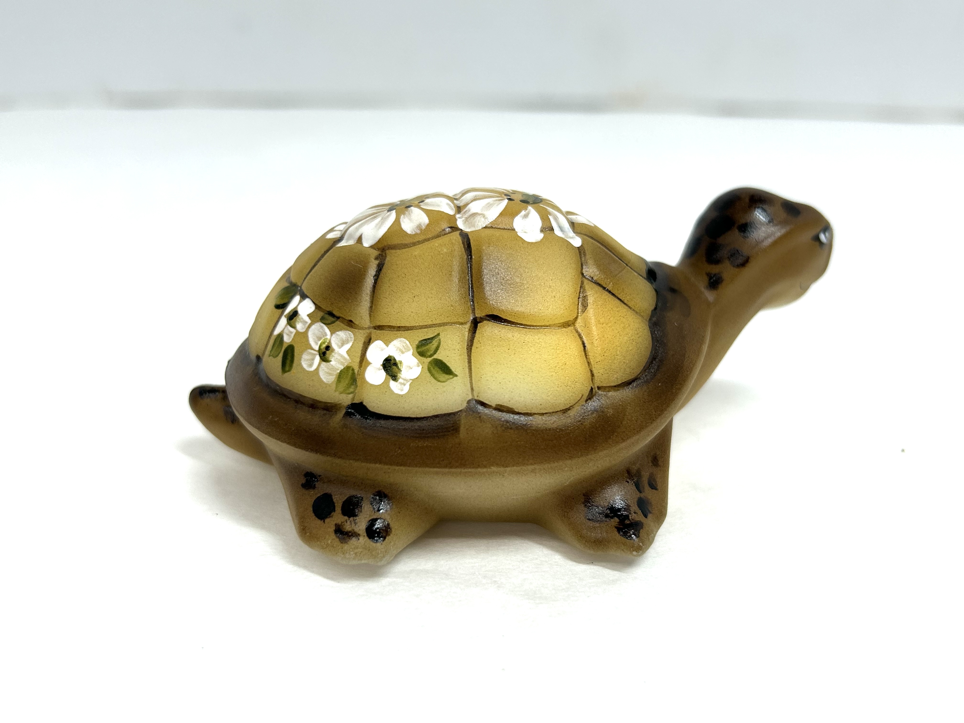FENTON HAND PAINTED GLASS TURTLE 2021
