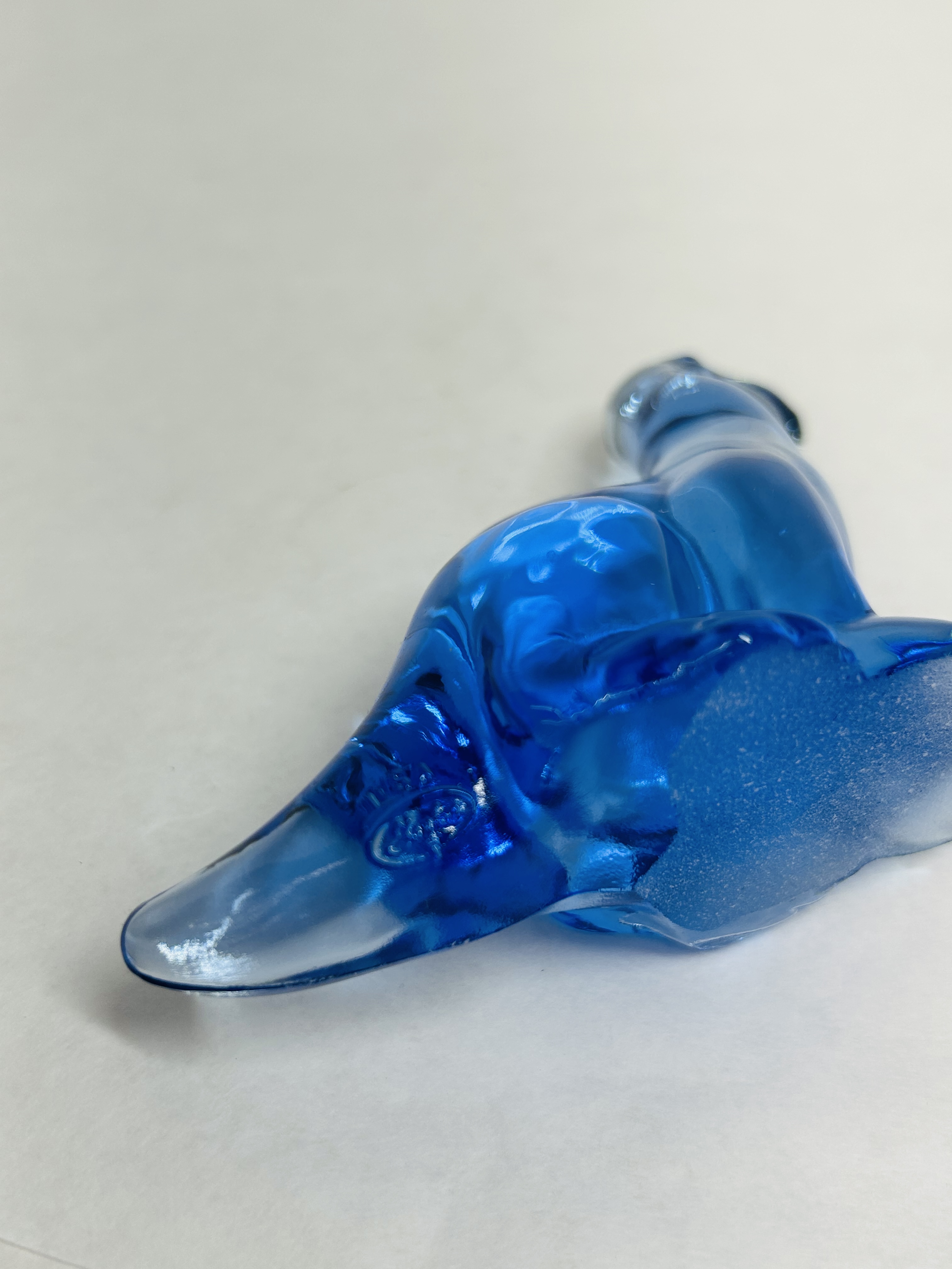 FENTON GLASS BLUE DINOSAUR