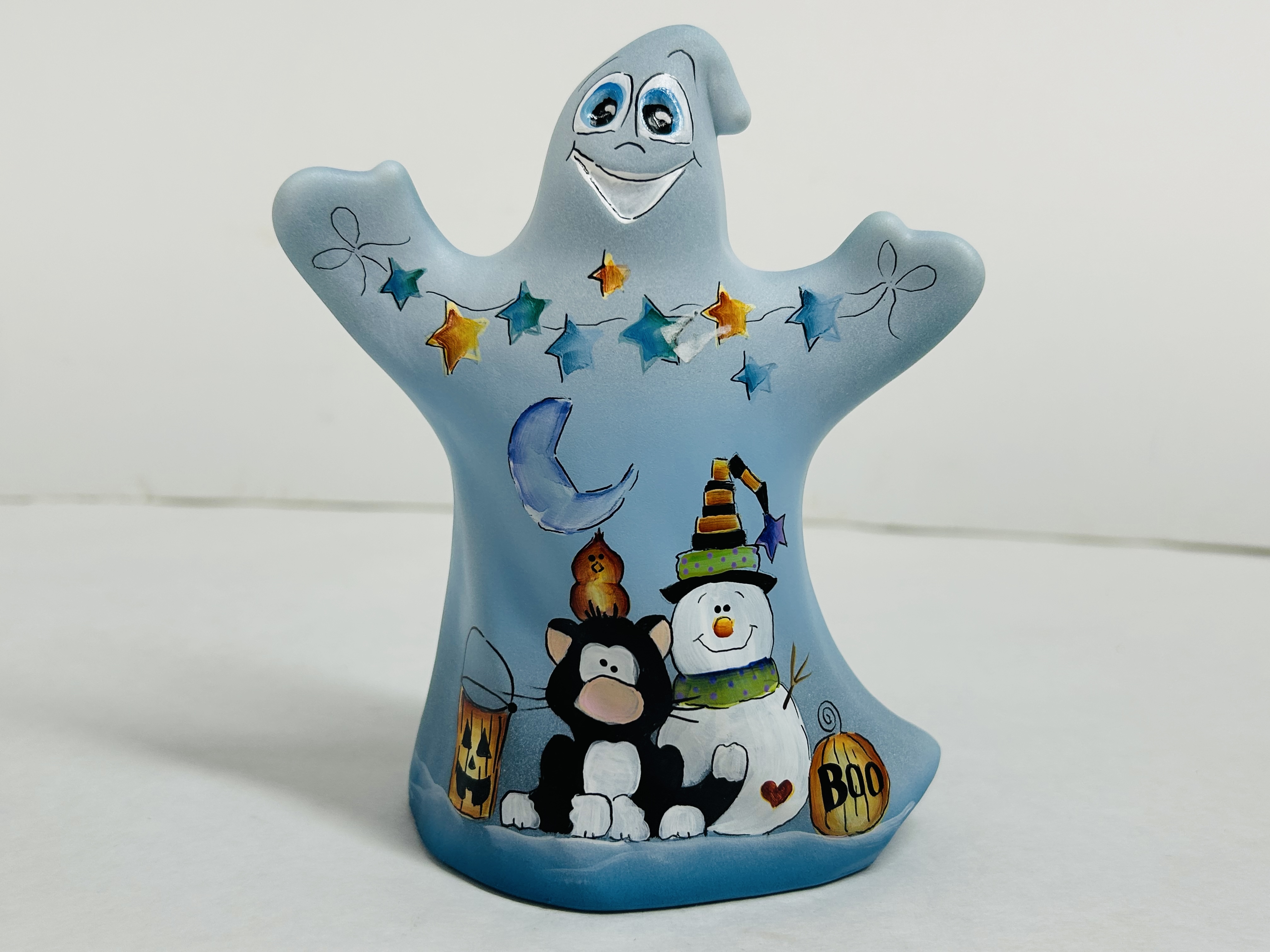FENTON BLUE SATIN GHOST FIGURINE, 2025