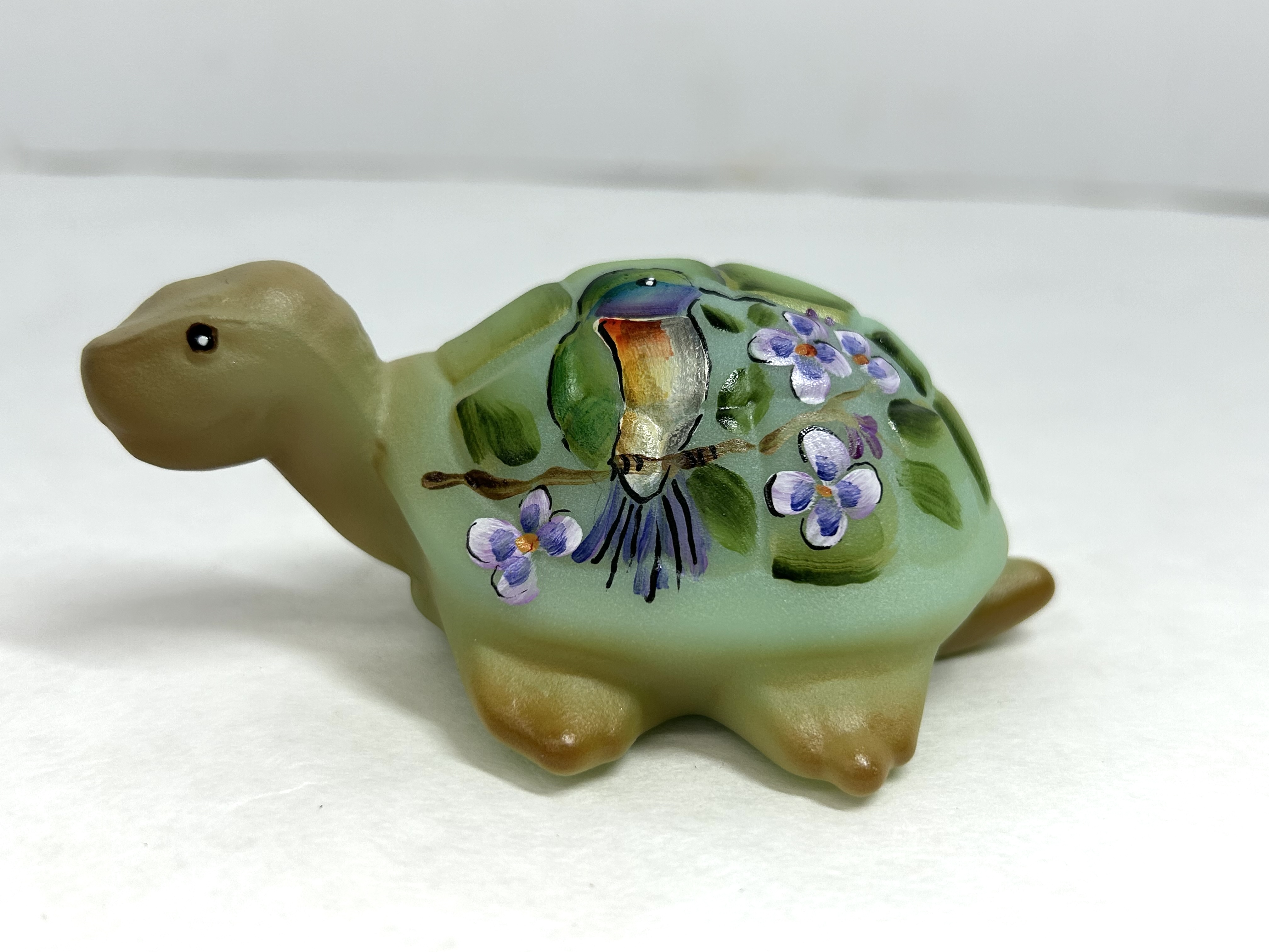 FENTON PAINTED GLASS TURTLE, 2024