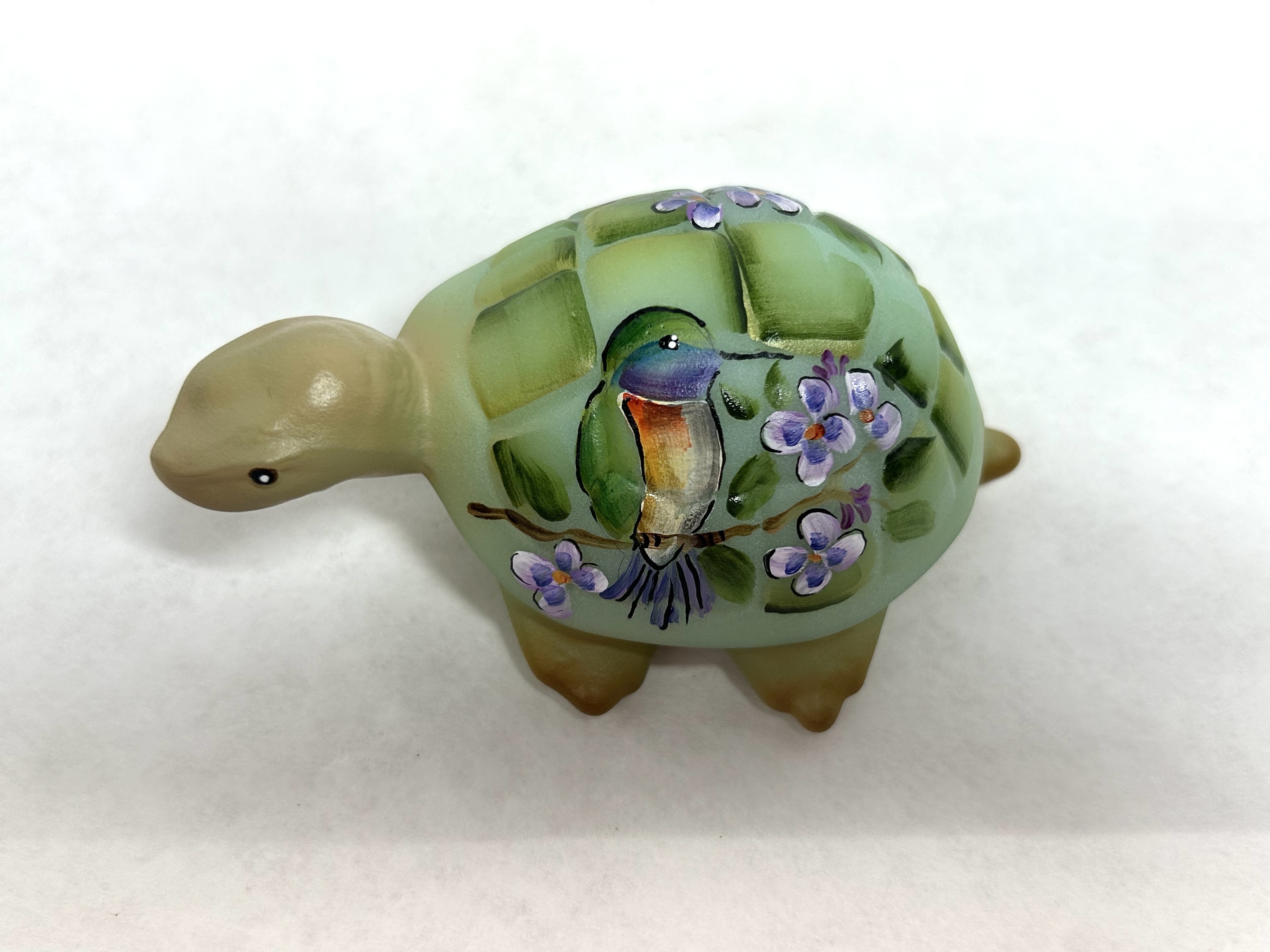 FENTON PAINTED GLASS TURTLE, 2024