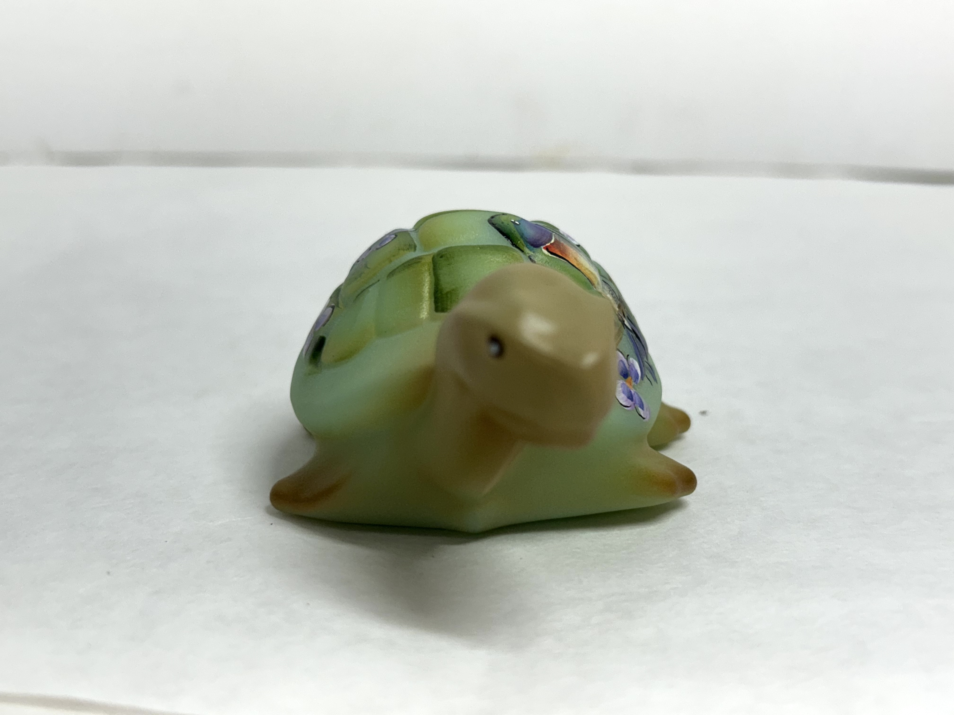 FENTON PAINTED GLASS TURTLE, 2024