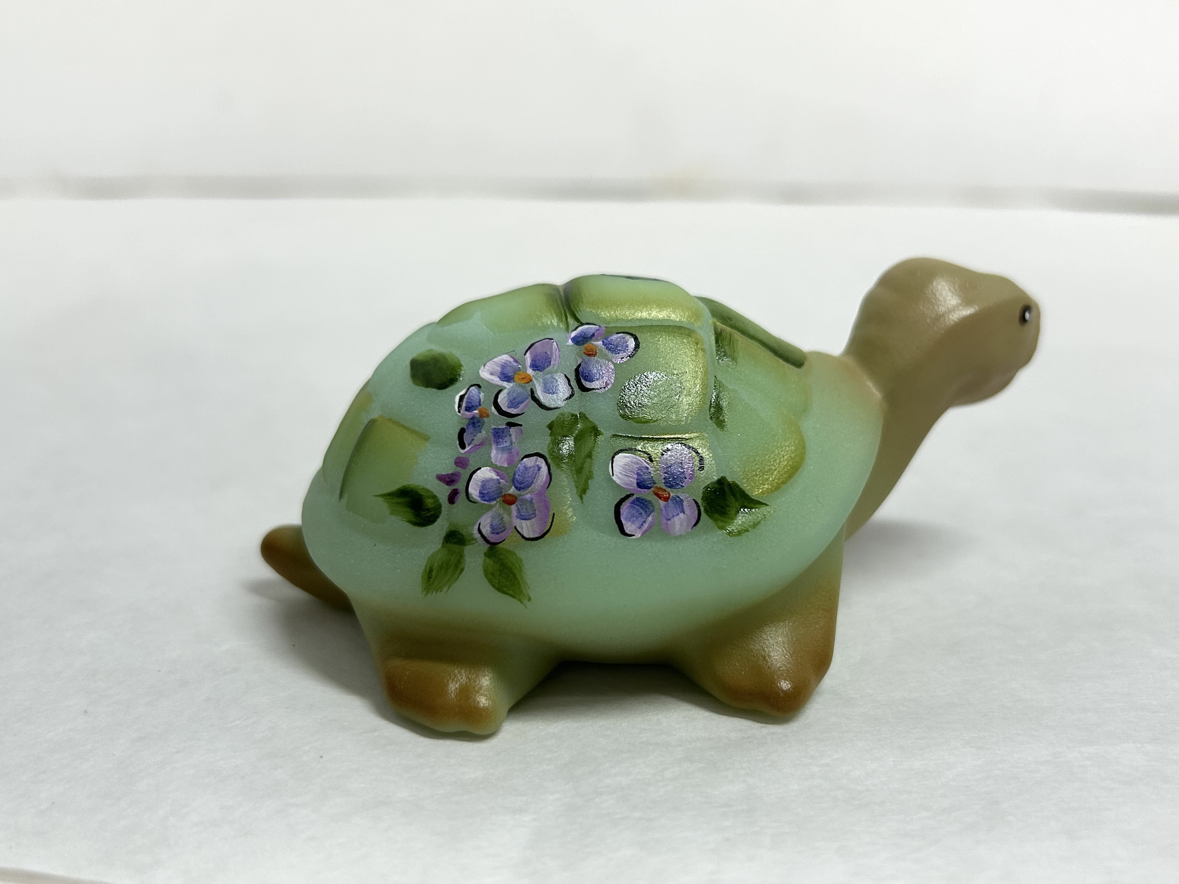 FENTON PAINTED GLASS TURTLE, 2024