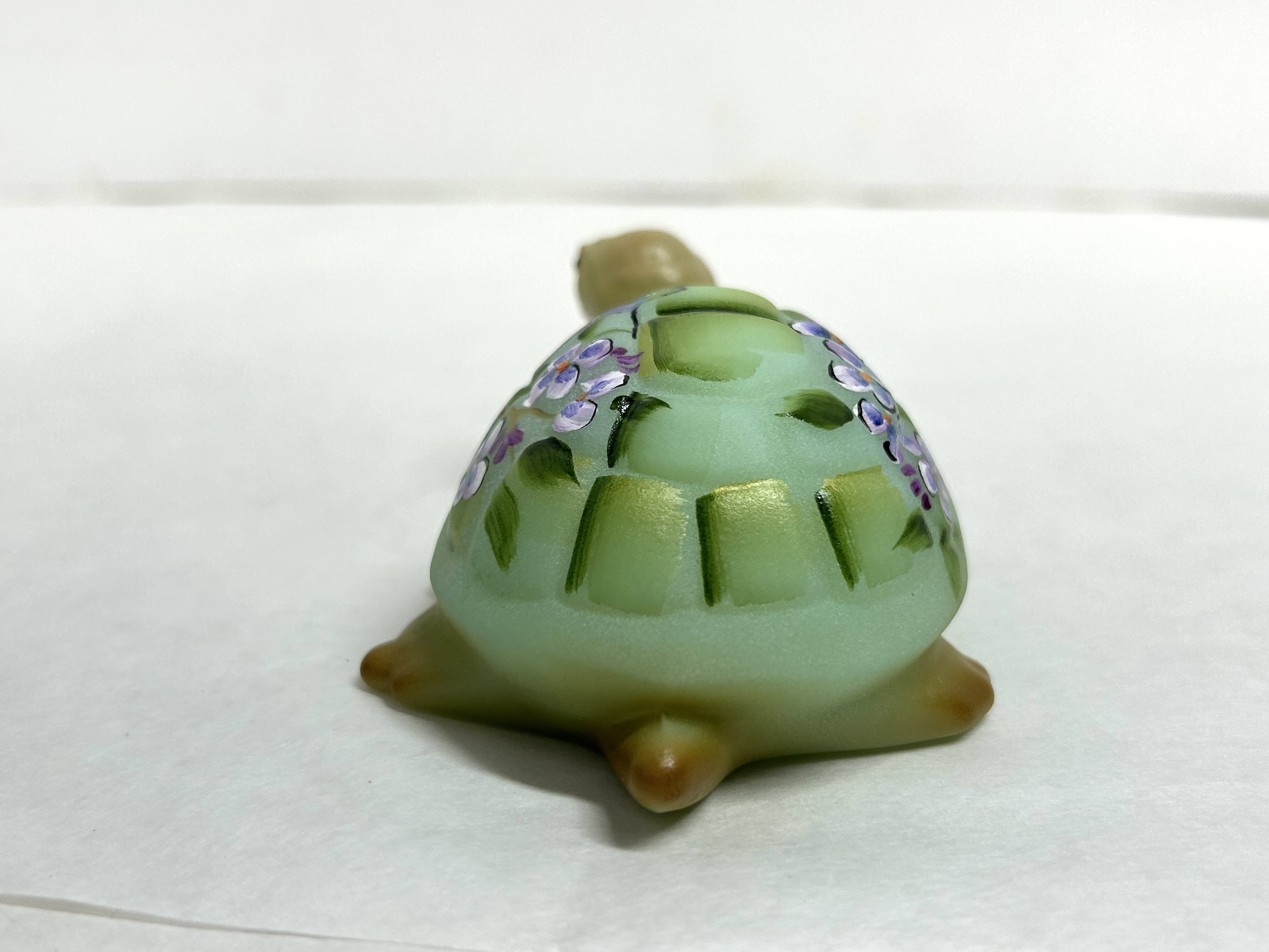FENTON PAINTED GLASS TURTLE, 2024