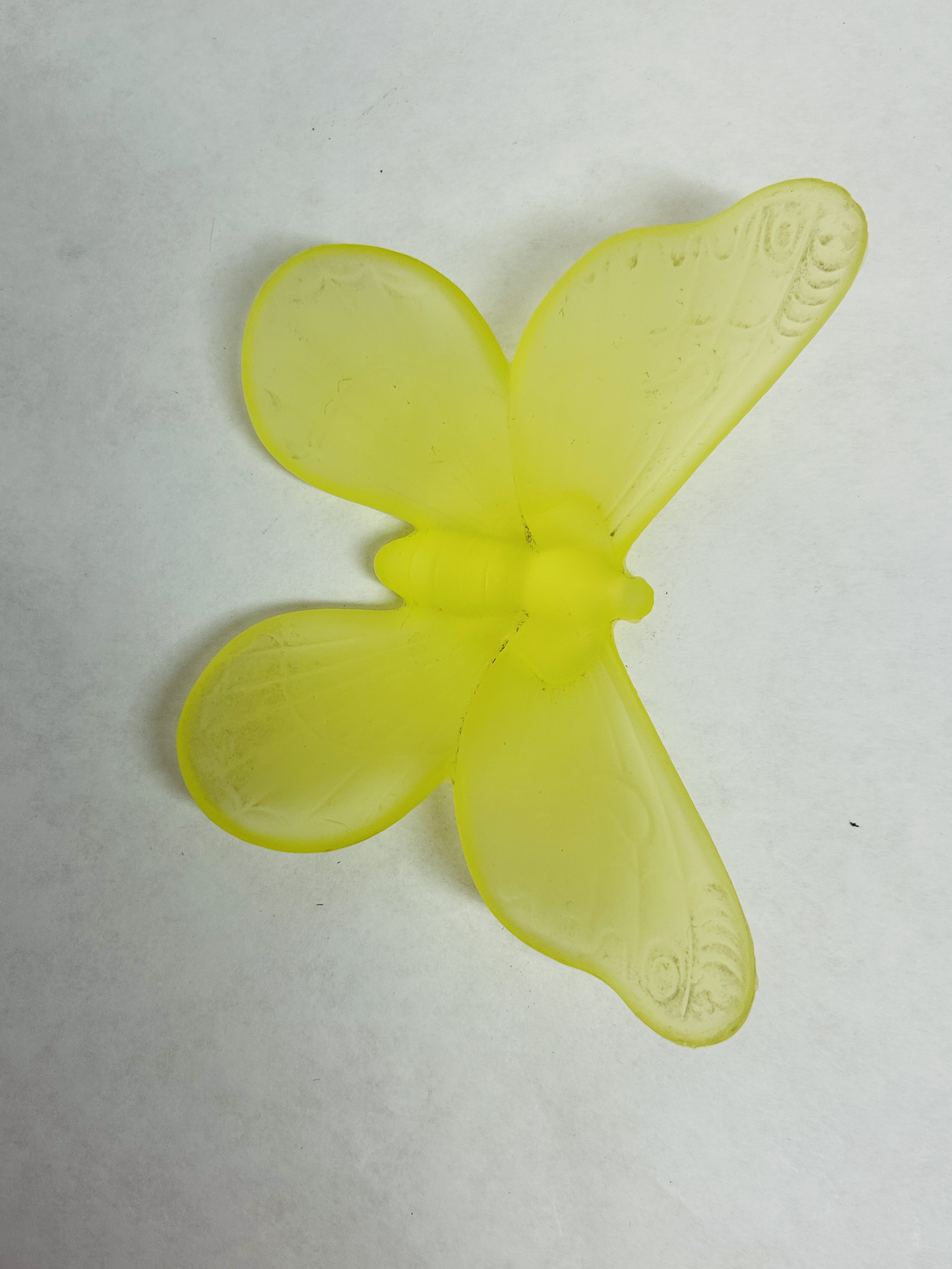 WESTMORELAND URANIUM GLASS BUTTERFLY 20TH CENTURY