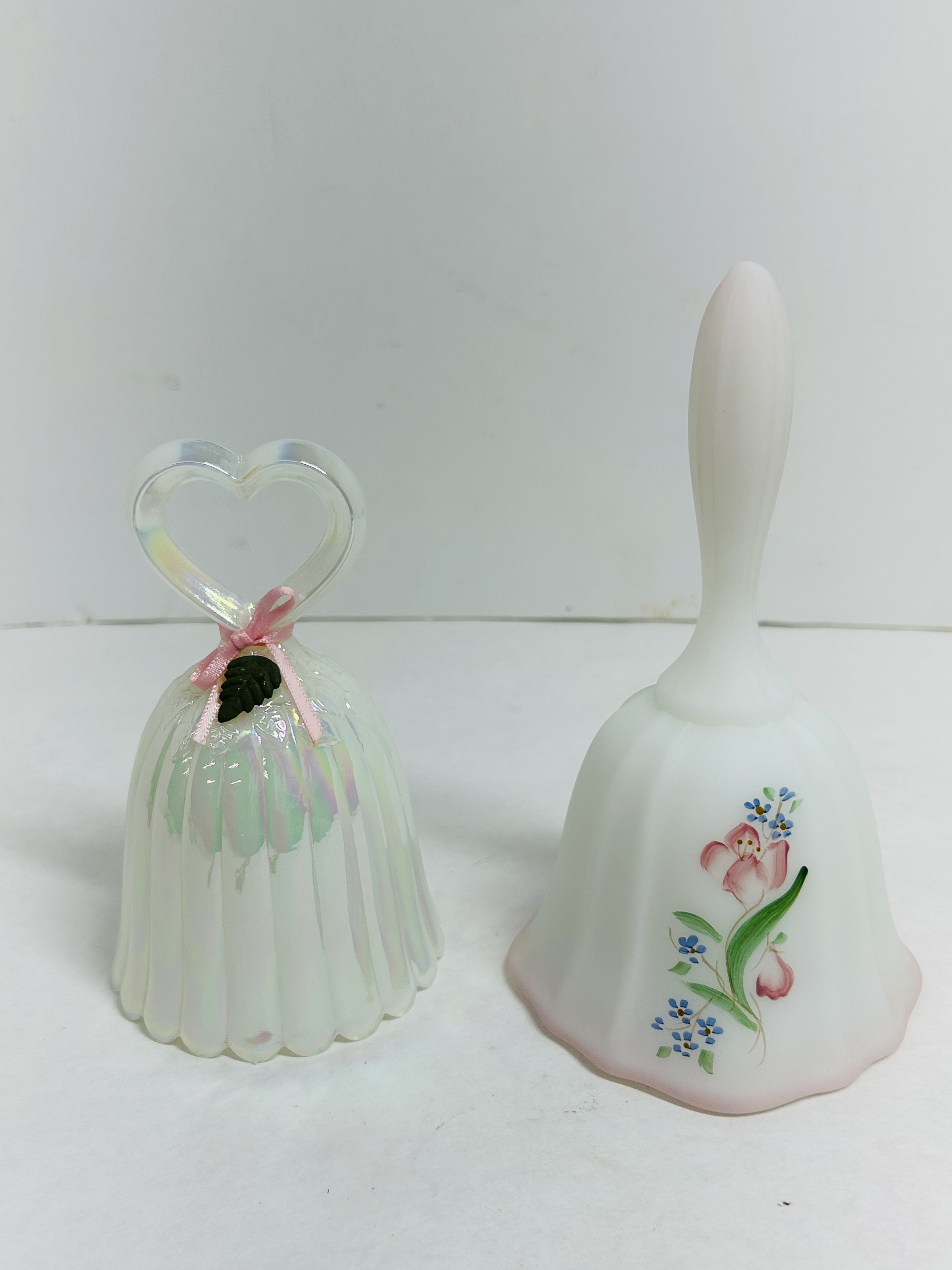 TWO FENTON GLASS BELLS, LATE 20TH CENTURY