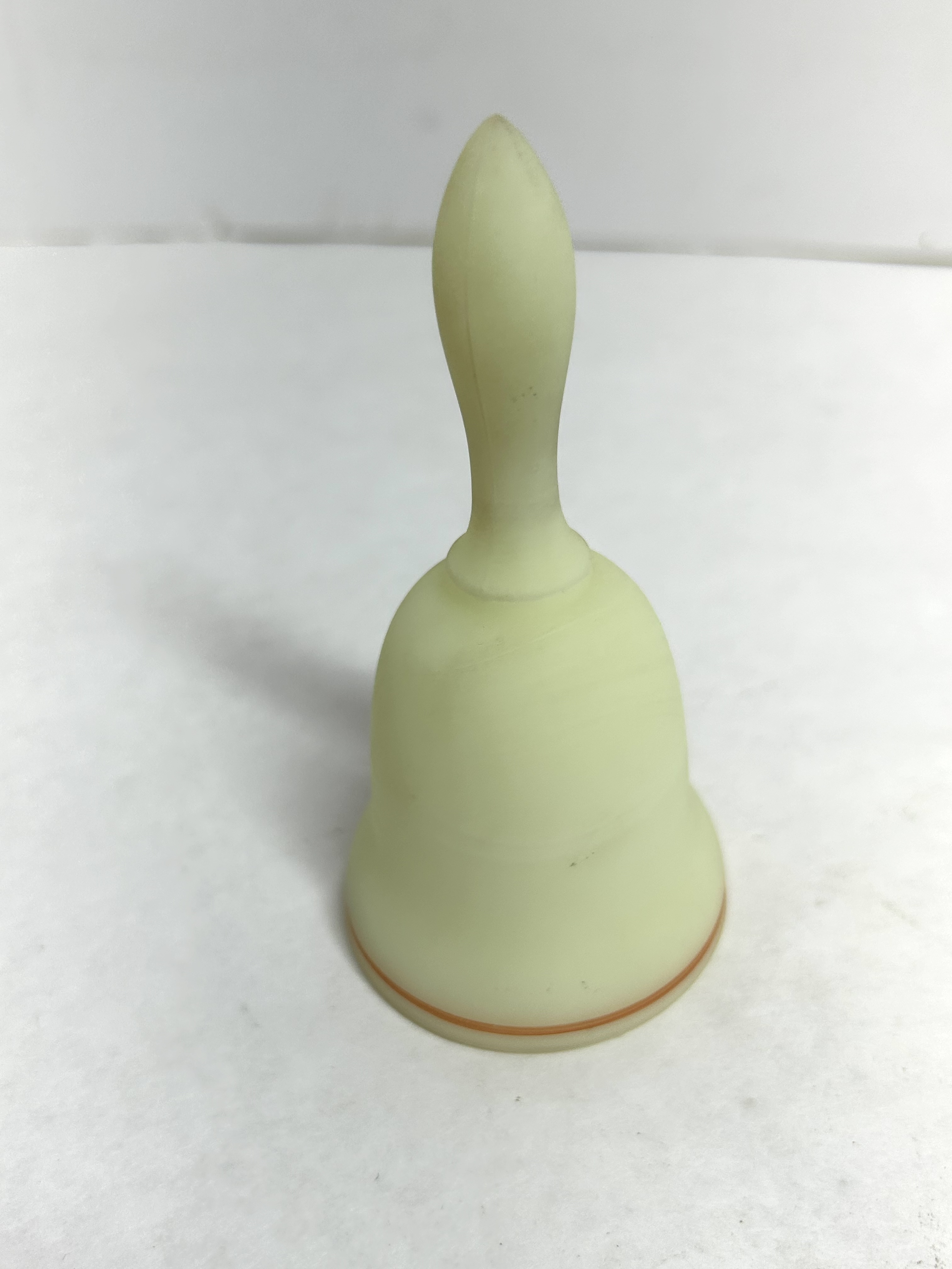 FENTON CUSTARD GLASS BELL PAIR, 1980s