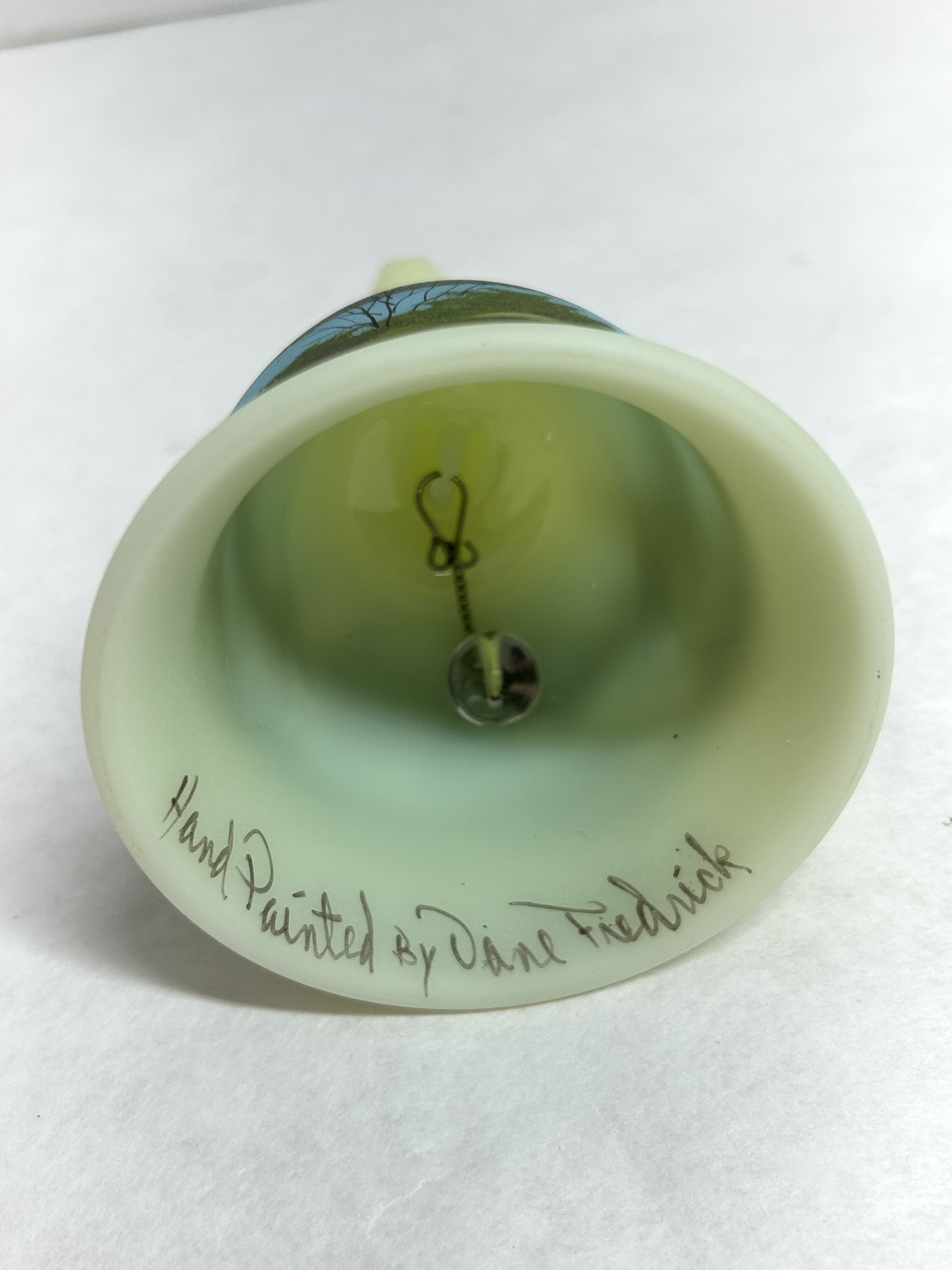 FENTON CUSTARD URANIUM GLASS BELL, 1980S