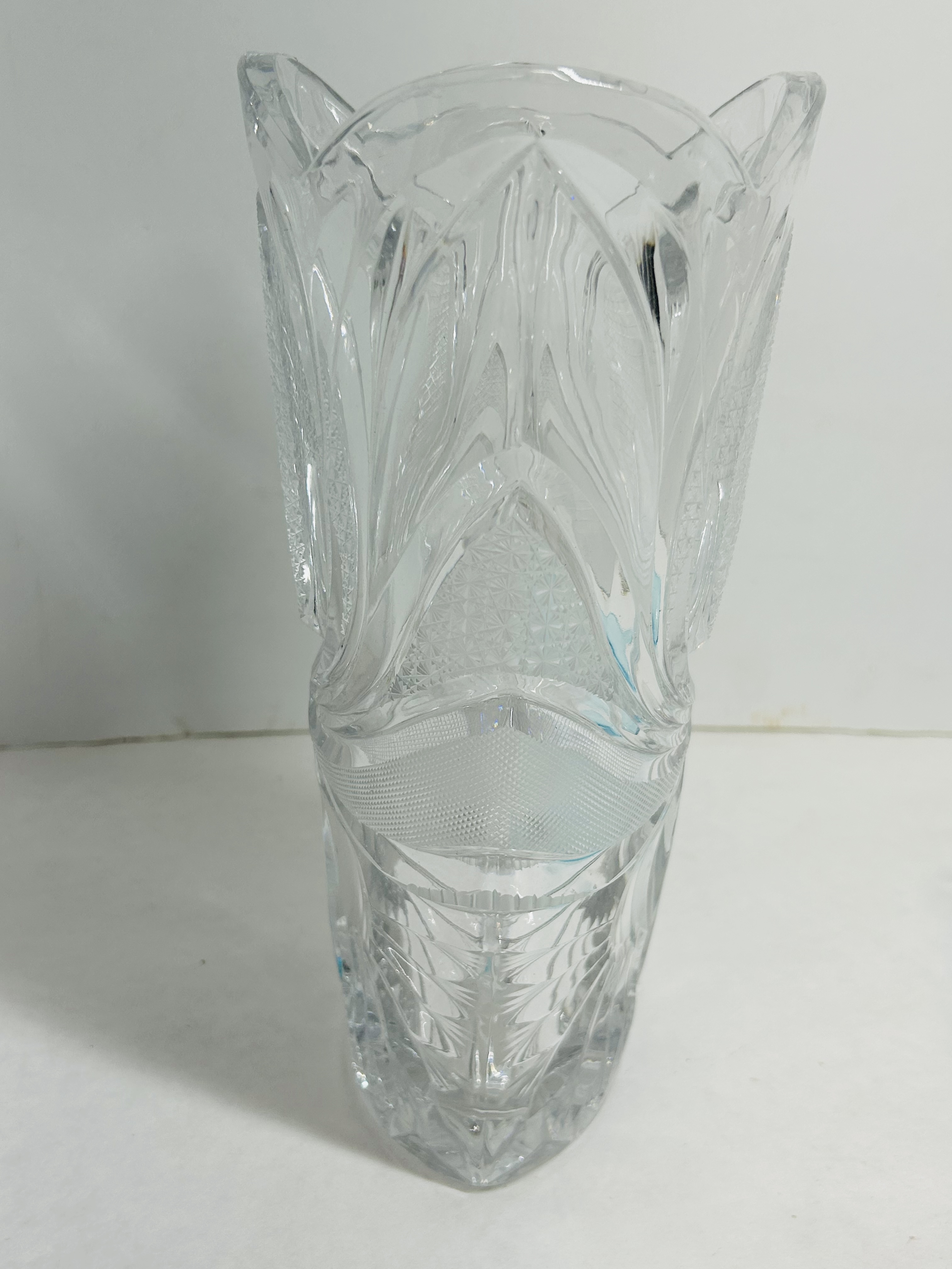 TWO CUT CRYSTAL AND GLASS VESSELS