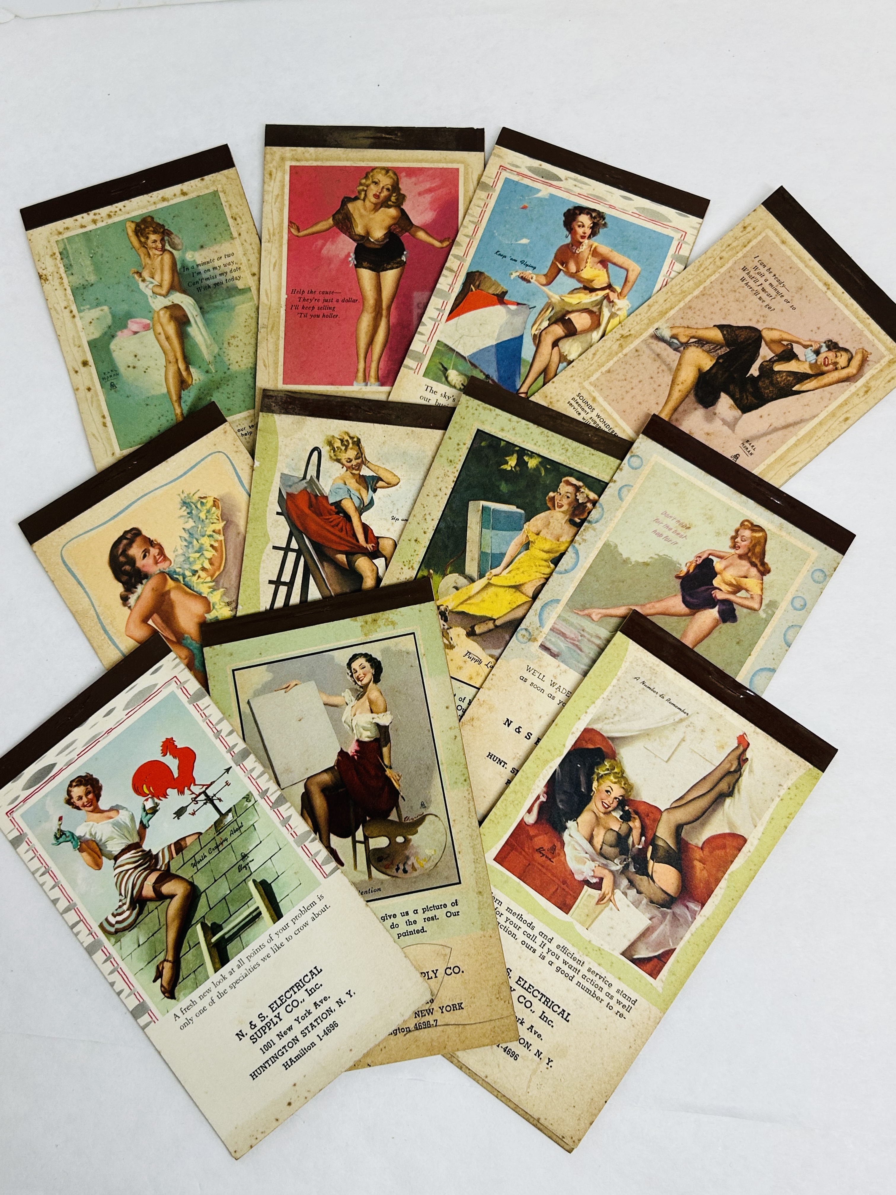 ELVGREN AND MORAN MEMO PADS, 1950S