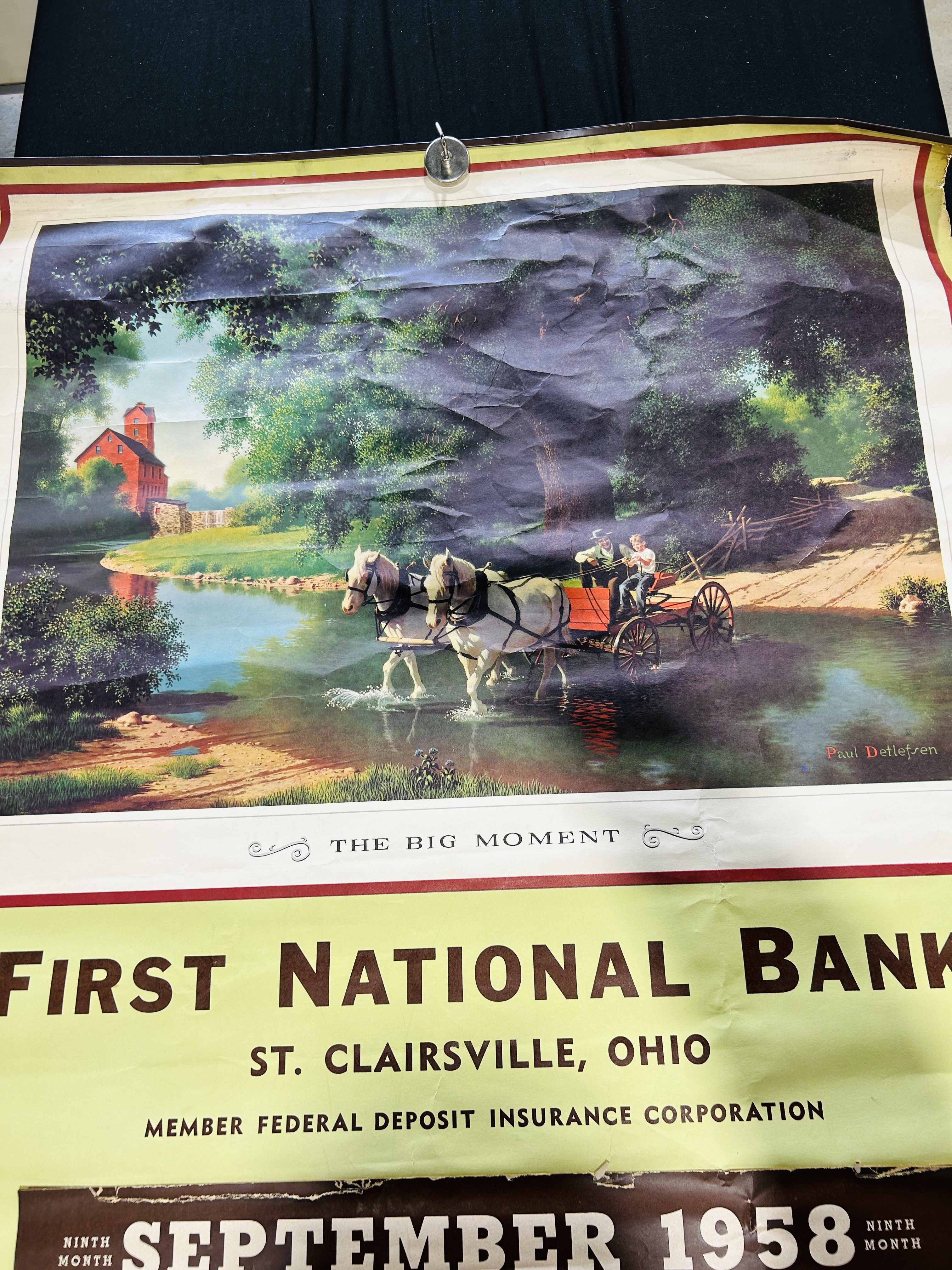 PAUL DETLEFSEN ADVERTISING WALL CALENDAR 1958