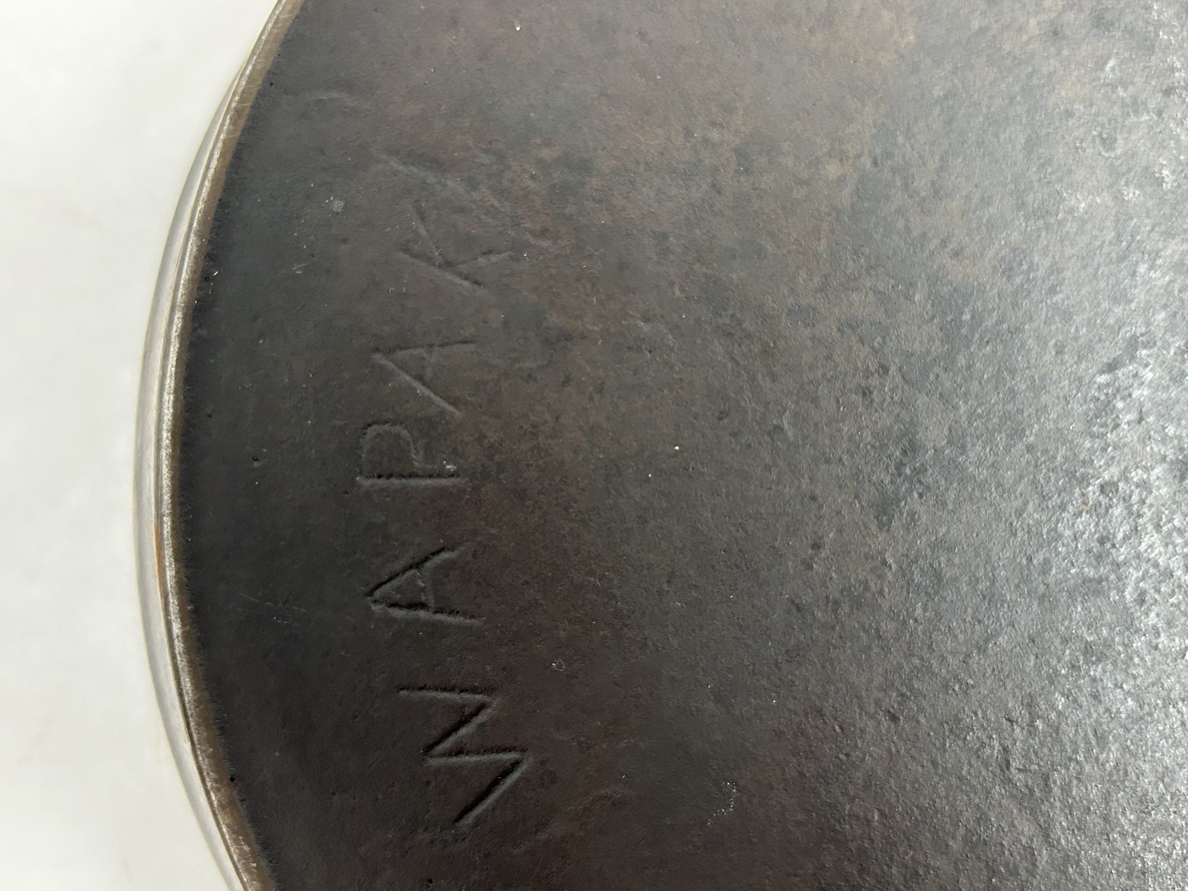 WAPAK CAST IRON SKILLET, CIRCA 1910