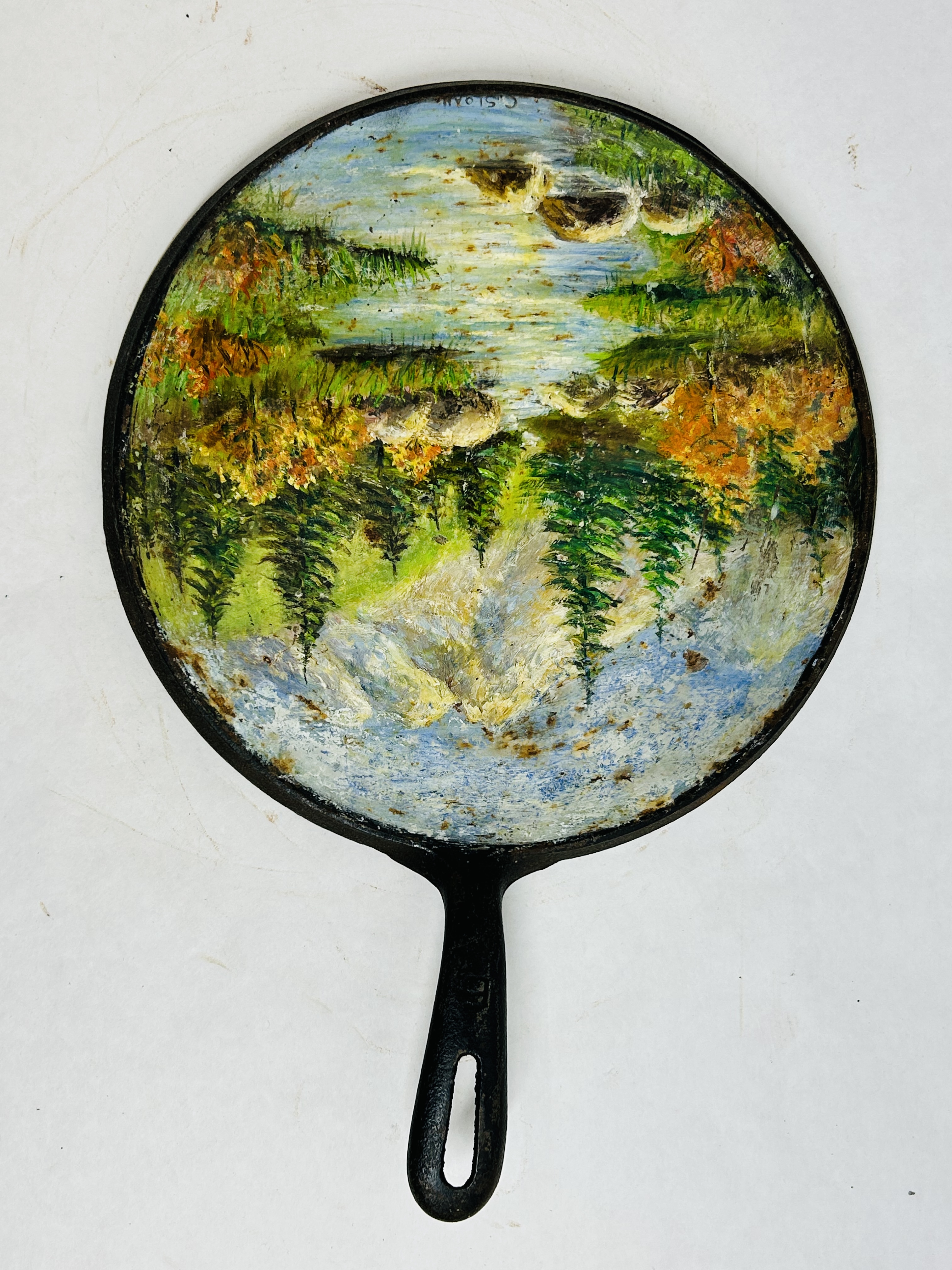 C. SLOAN PAINTED CAST IRON GRIDDLE